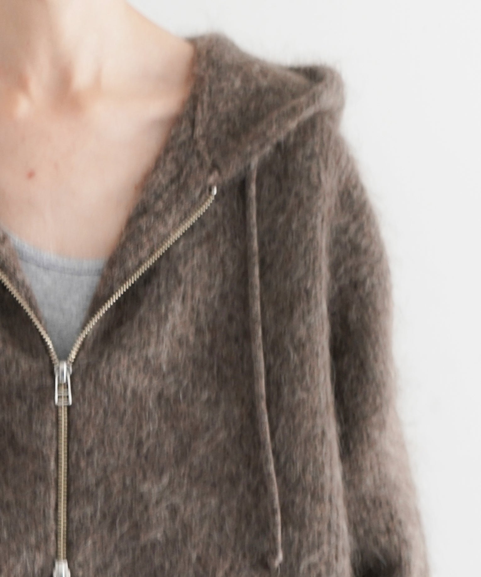 【EXCLUSIVE】crepuscule Mohair zip parka "BROWN"