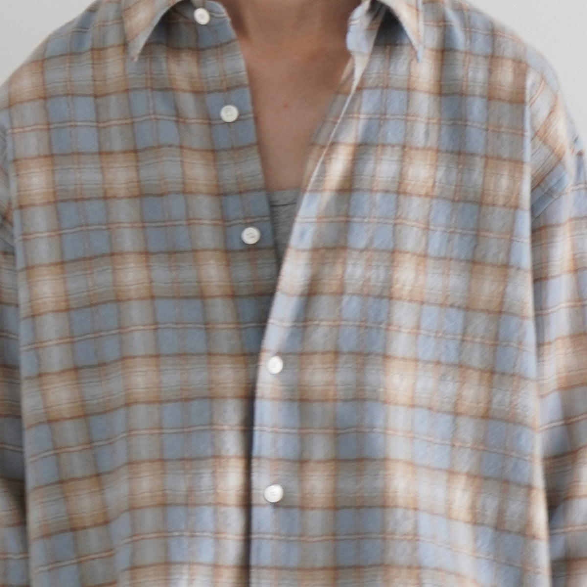 AURALEE AIRY WOOL CHECK SHIRTサイズ0 S AURALEE AIRY WOOL CHECK SHIRT – Chum!