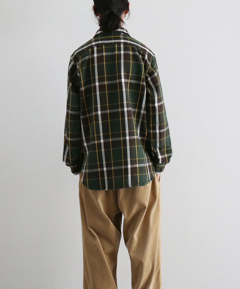 Engineered Garments Work shirt - ctn heavy twill plaid "OLIVE/BROWN"