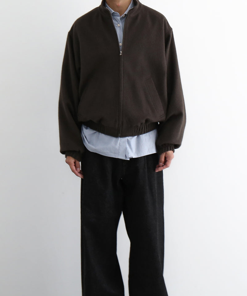 AURALEE Baby camel flannel zip blouson "DARK BROWN"