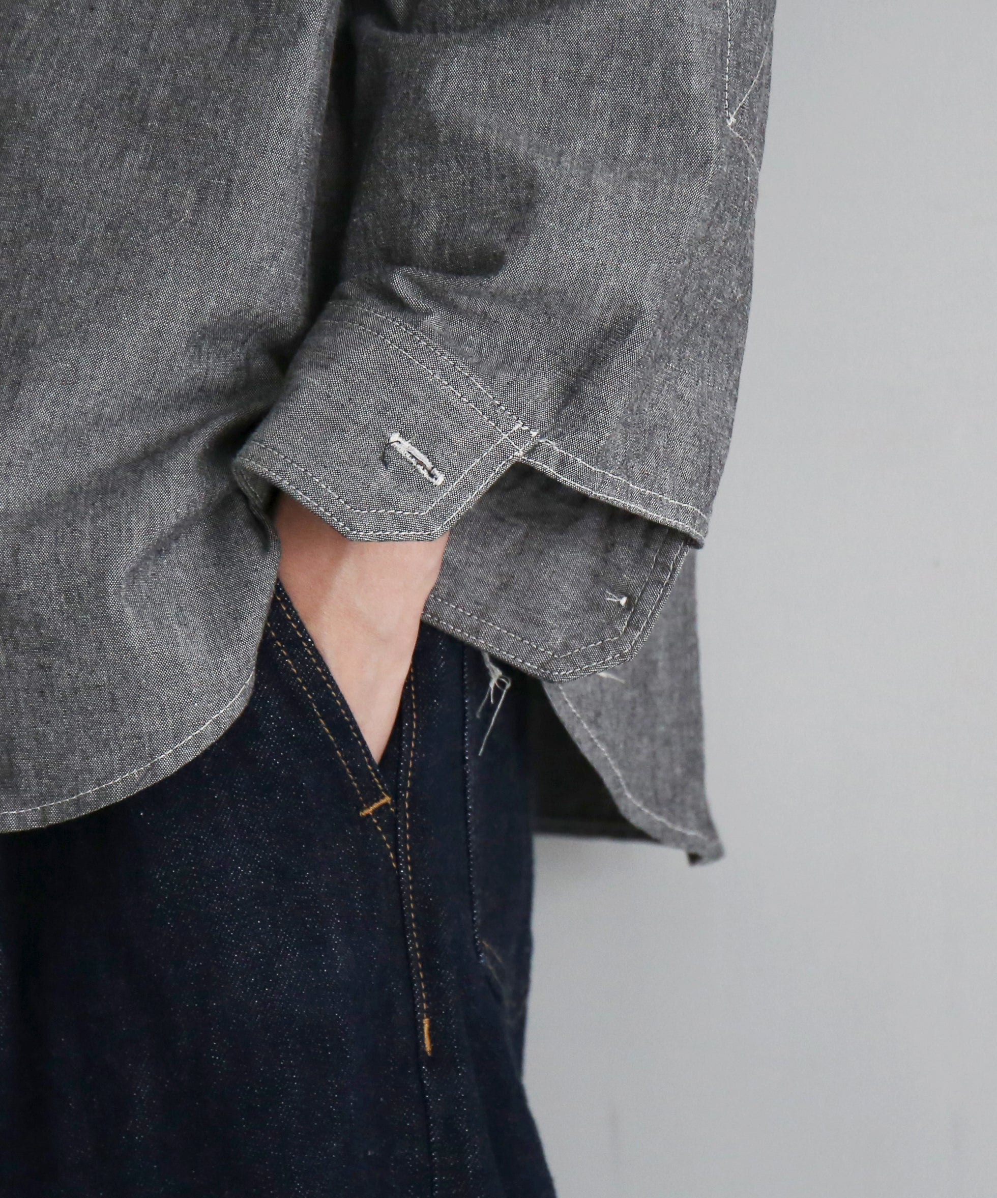 Engineered Garments Work shirt - cotton chambray "GRAY"