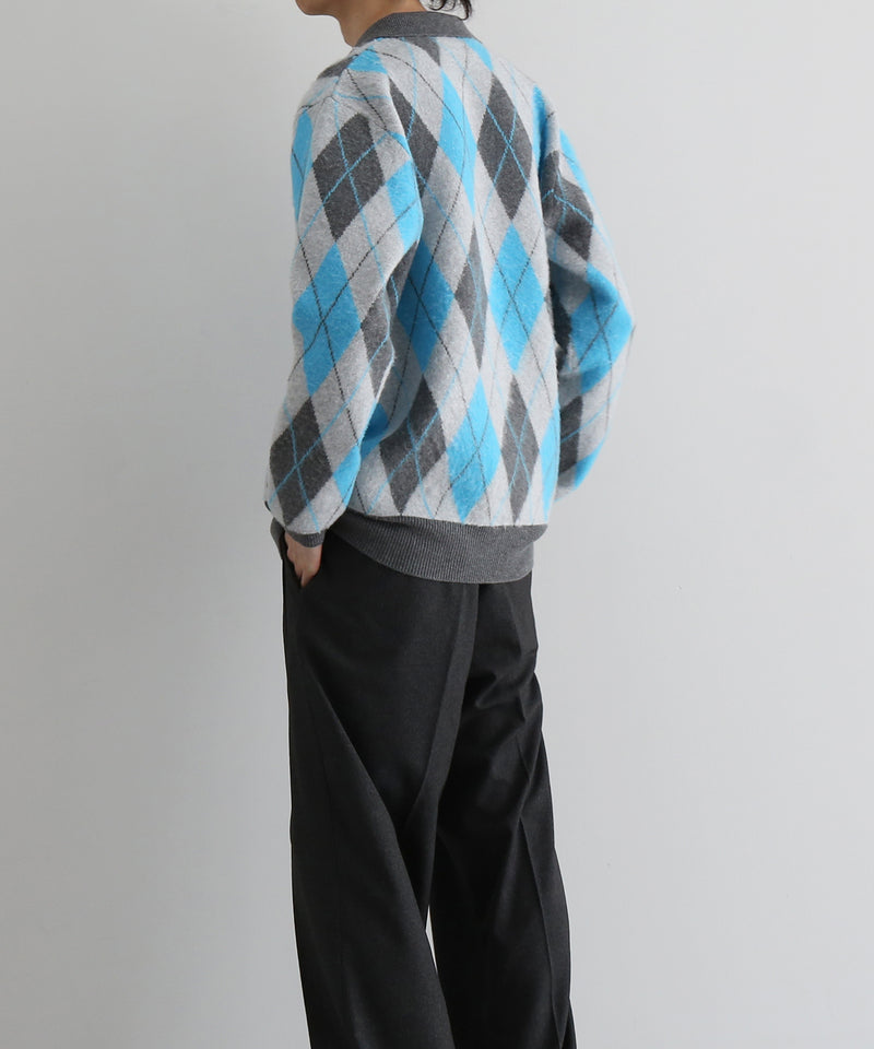 【Pre order】KAIKO Domestic knit polo cardigan "FIGURE BLUE"