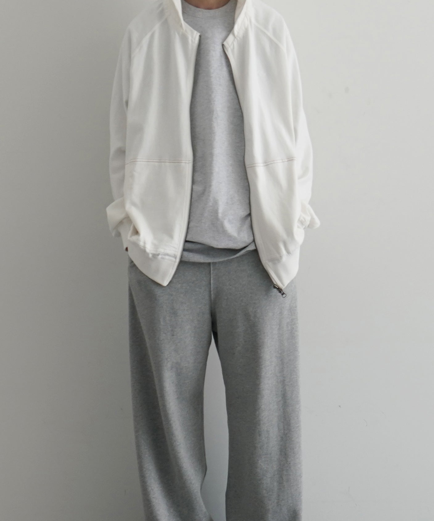 SAN SAN GEAR Washed hoodie zip-up "IVORY"
