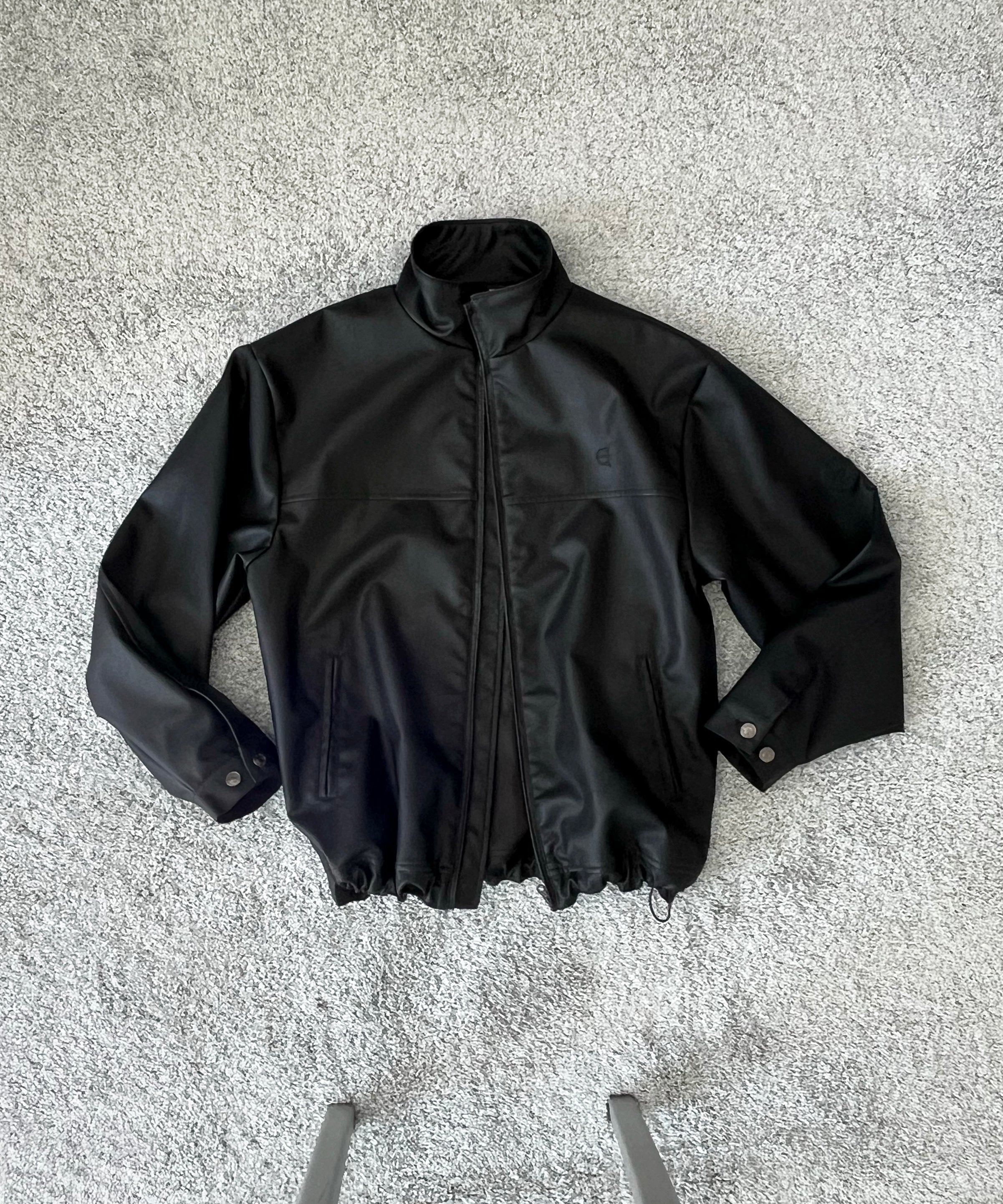 Evisen Skateboardsゑ Stand collar leather jacket "BLACK"