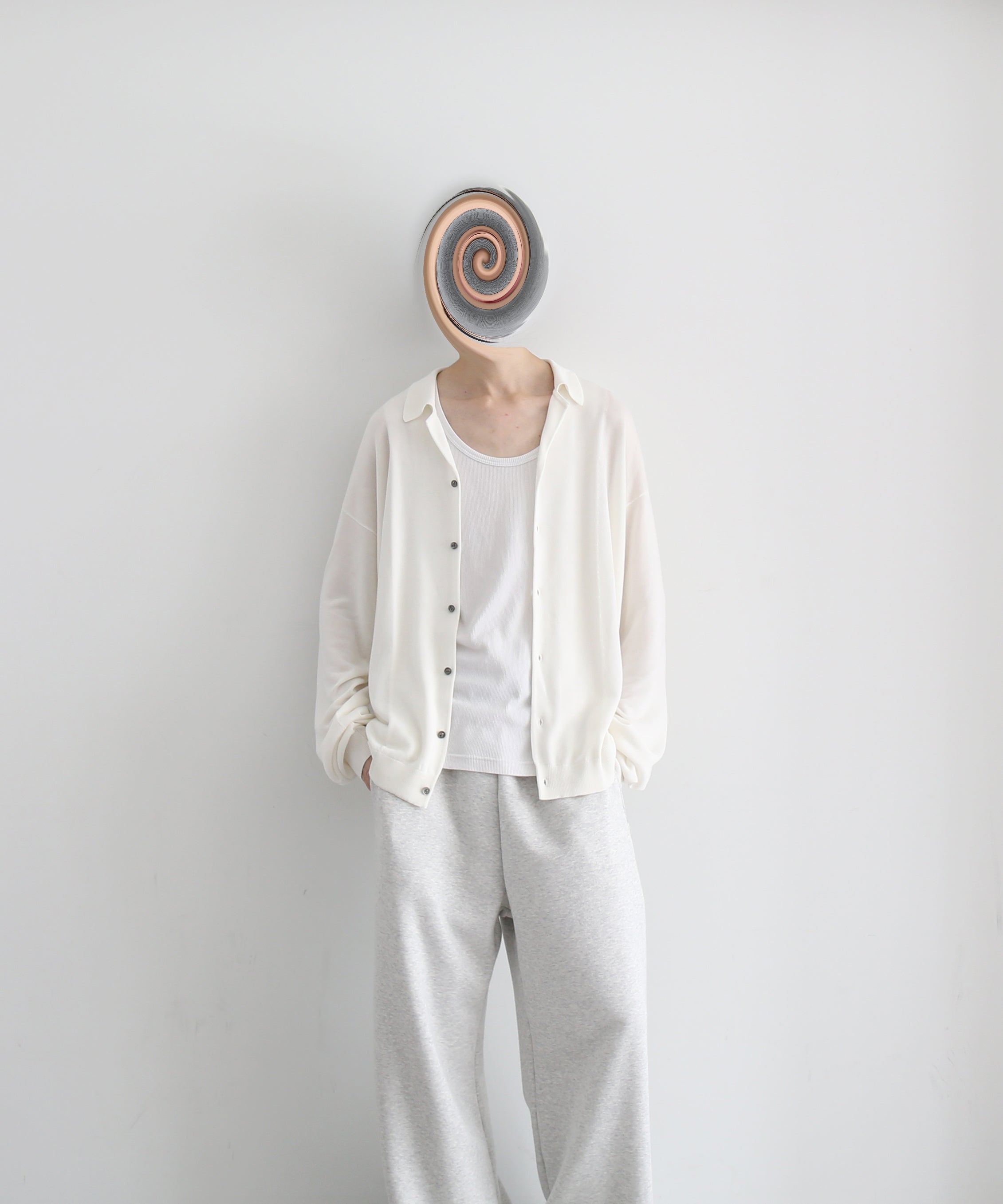 crepuscule【クレプスキュール】【EXCLUSIVE】Open collar knit shirt