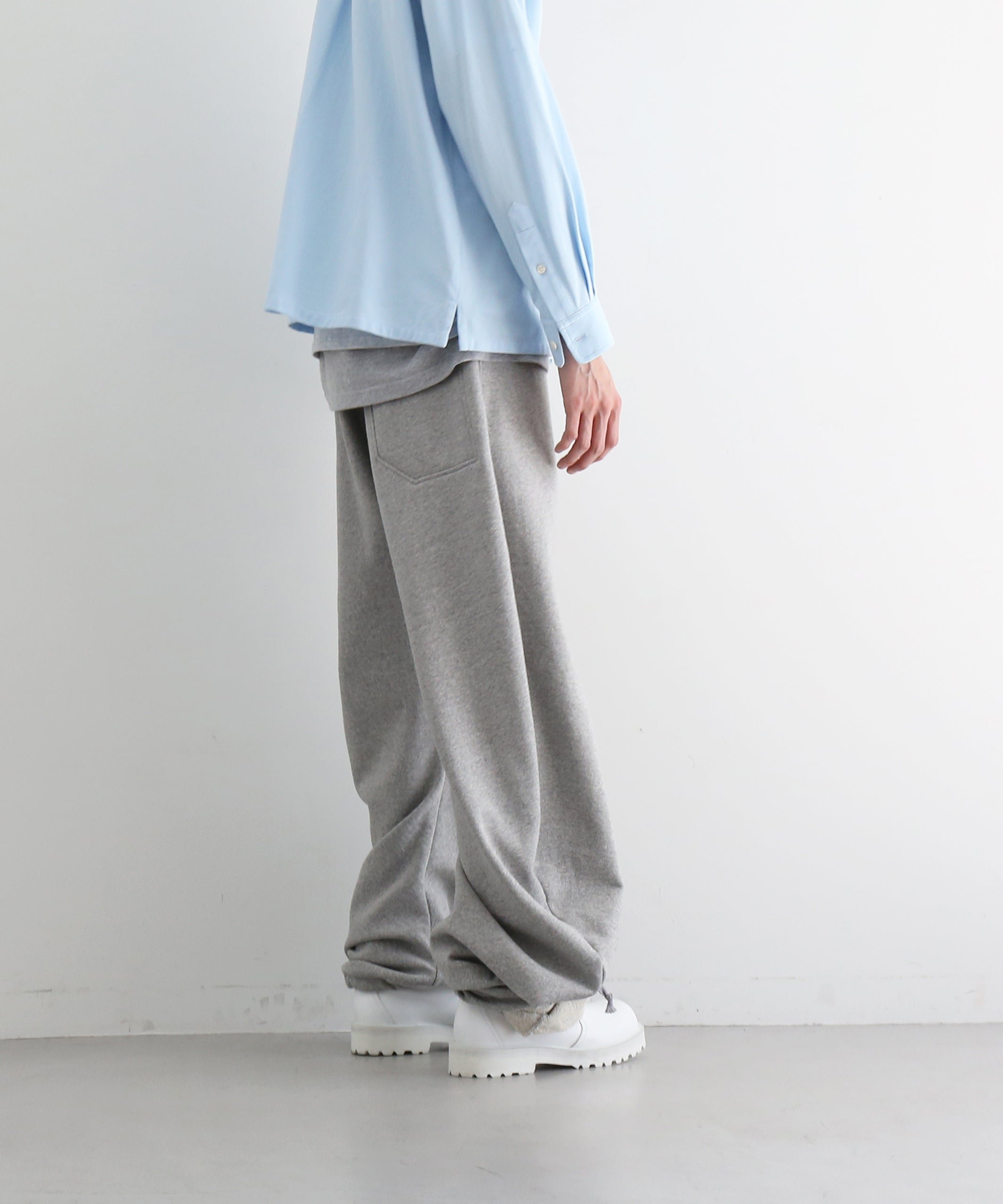 OPPOSE DUALITY Twist sweat pants "LIGHT GRAY"