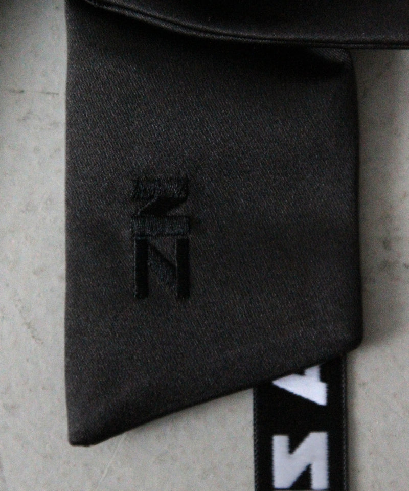 NATASHA ZINKO Bow bag charm "BLACK SATIN"
