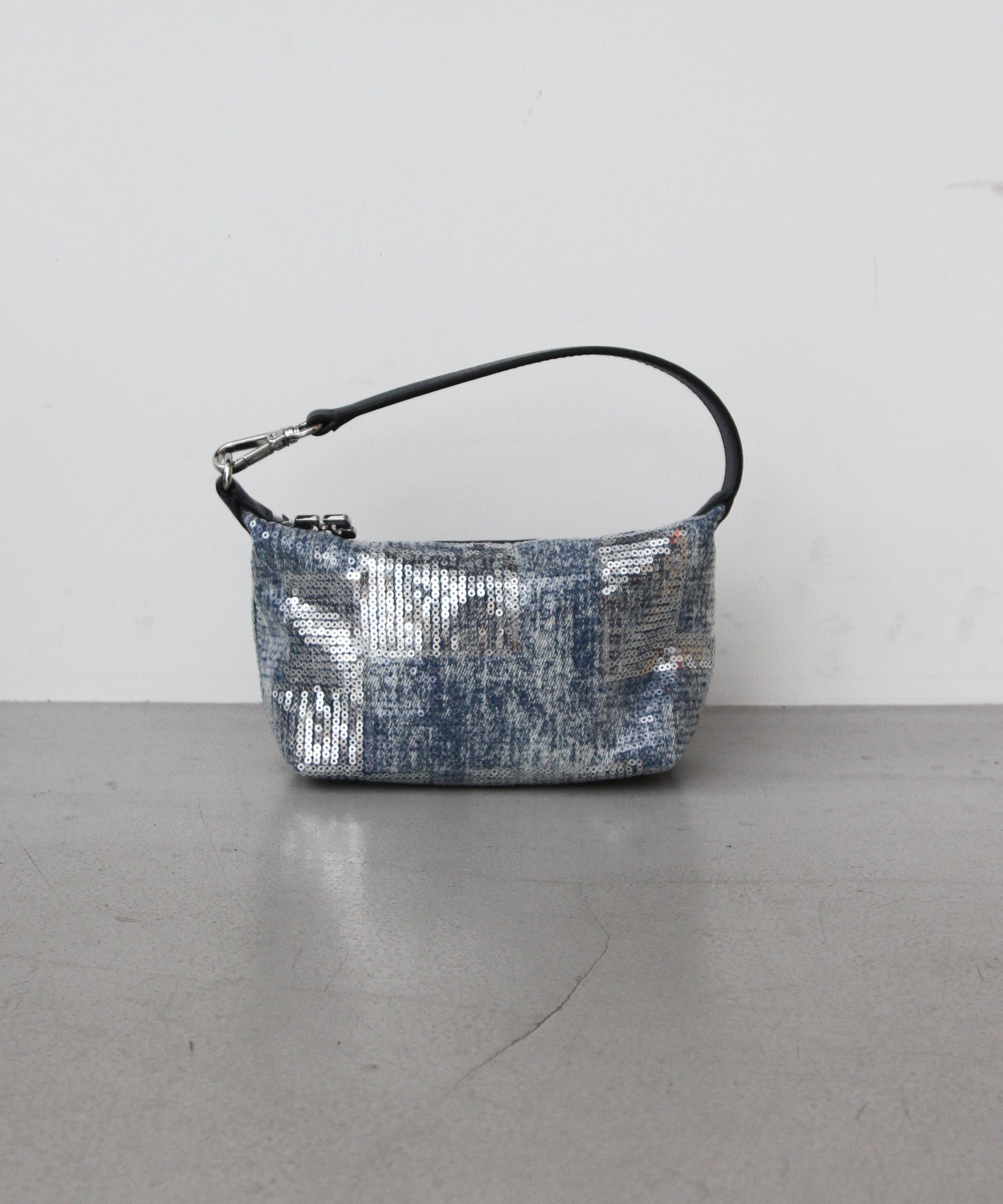 GANNI Butterfly Small Pouch "SEQUIN DENIM"