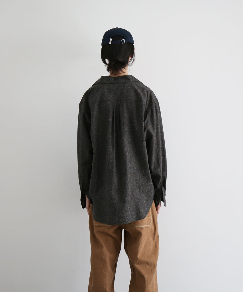 URU Italian collar l/s shirts b "BLACK"