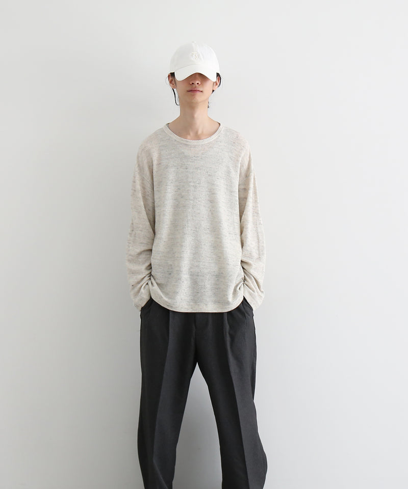 ensou. D-shaped long sleeve tee "OATMEAL"