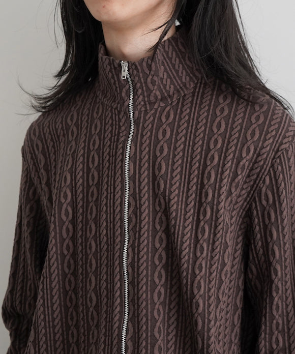 Our Legacy - Shrunken Fullzip Polo Indulgent Choco Cable Jacquard