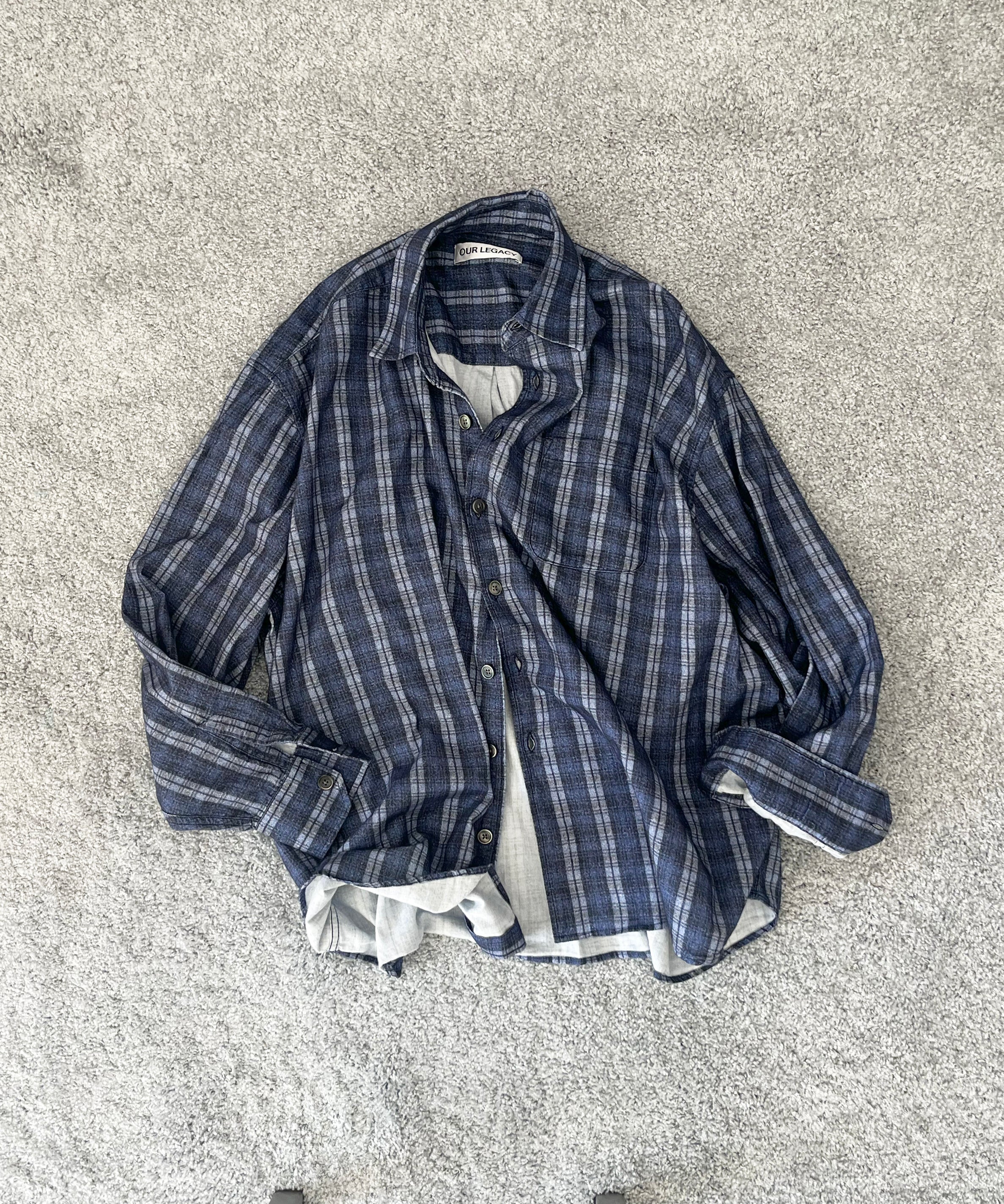 OUR LEGACY Borrowed shirt "CHECK PLEASE PRINT"