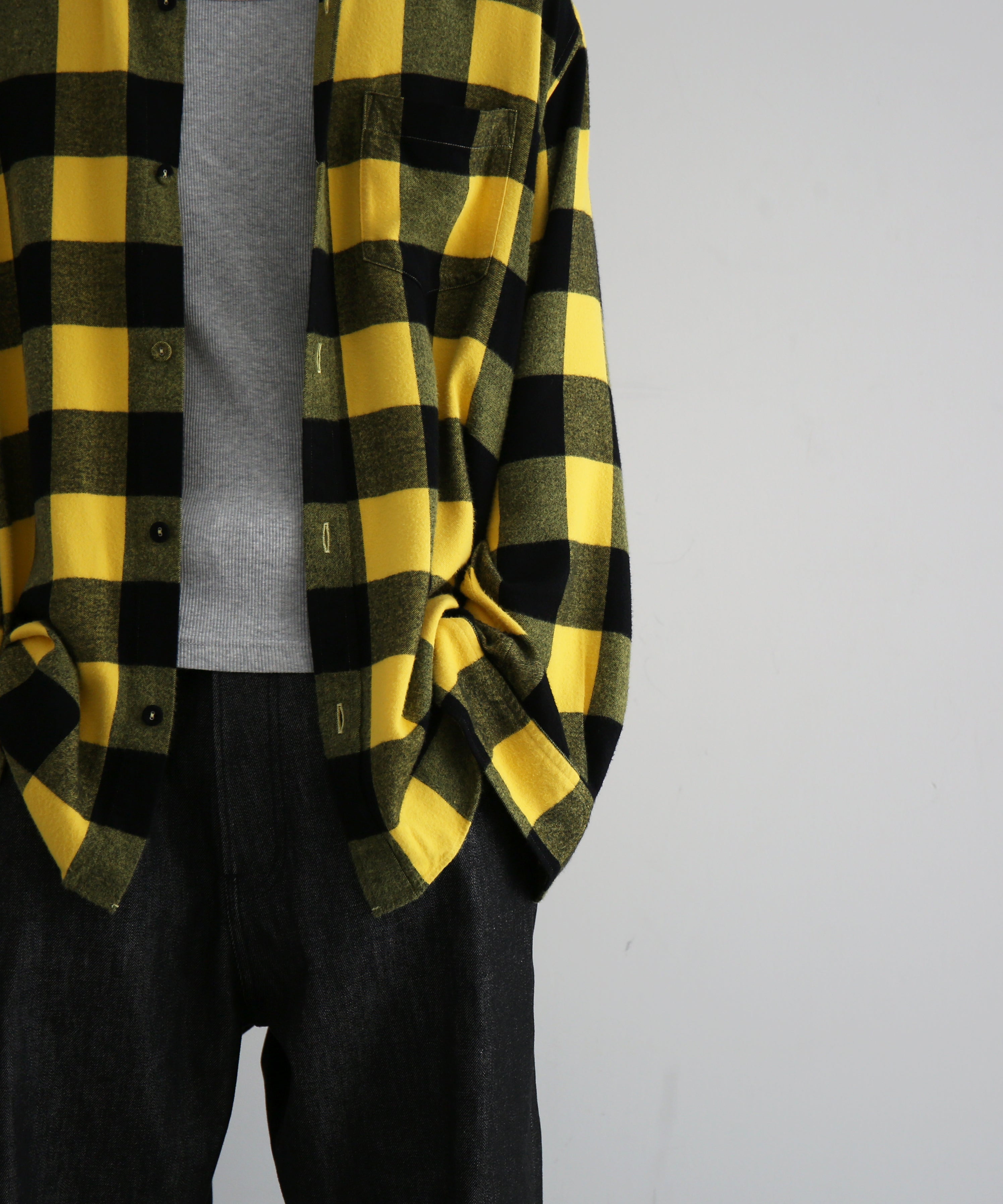 KAIKO Flannel check shirt "YELLOW"