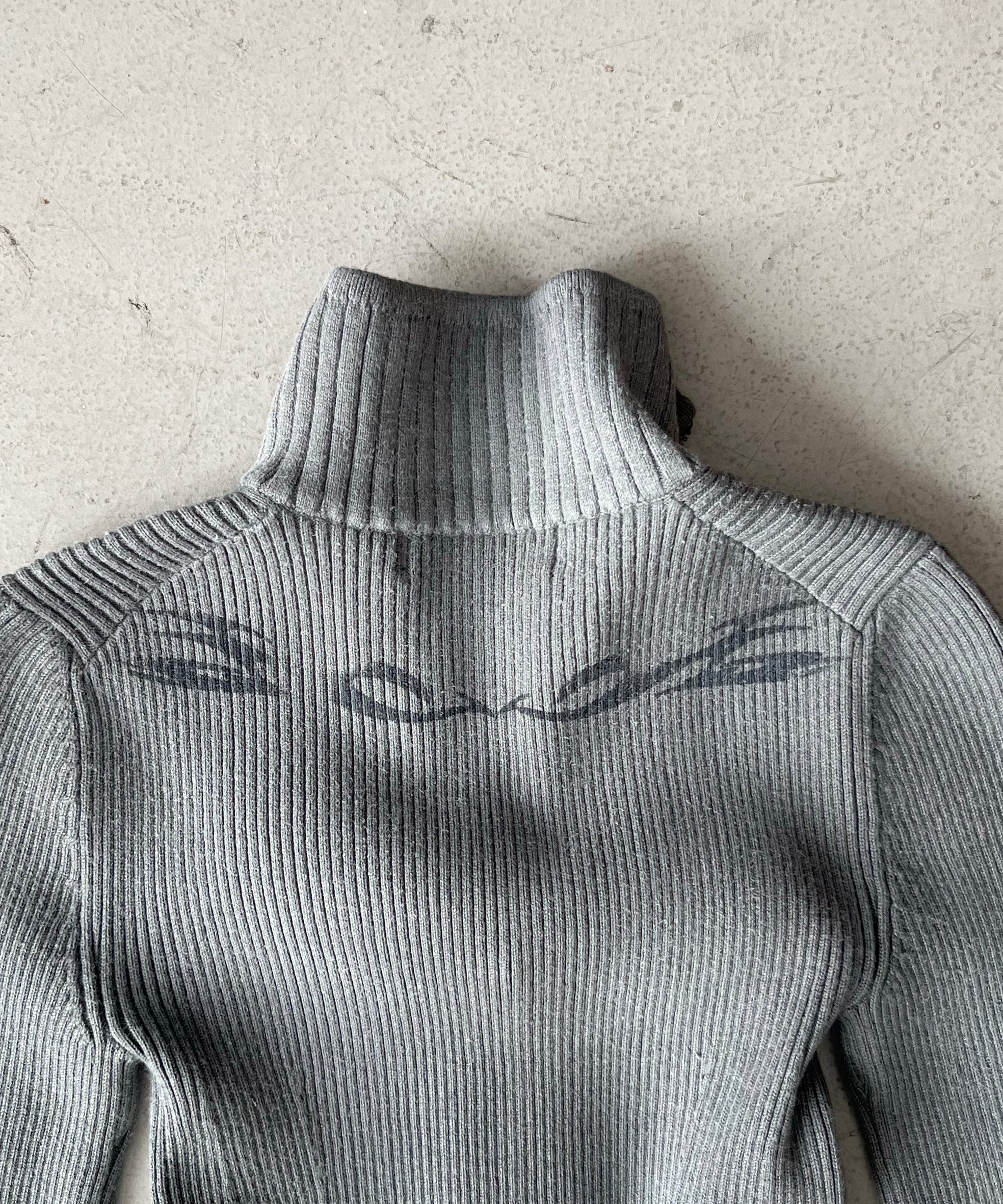LOADINGROOM Dirty note knit zip "GREY"