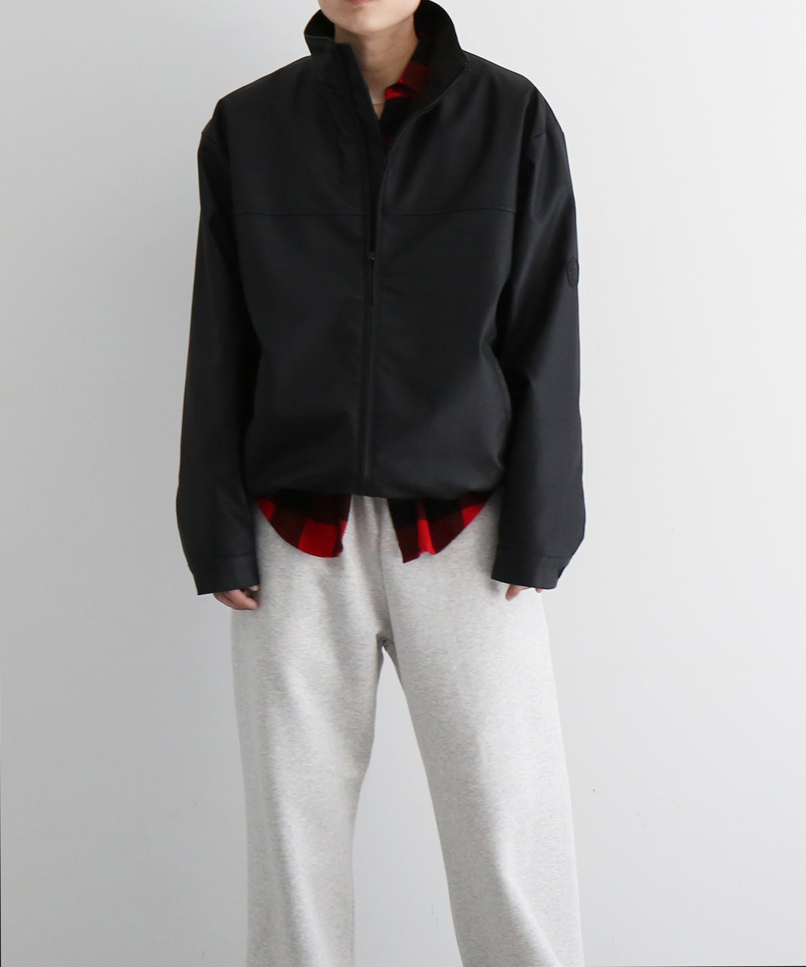 Evisen Skateboardsゑ Stand collar leather jacket "BLACK"