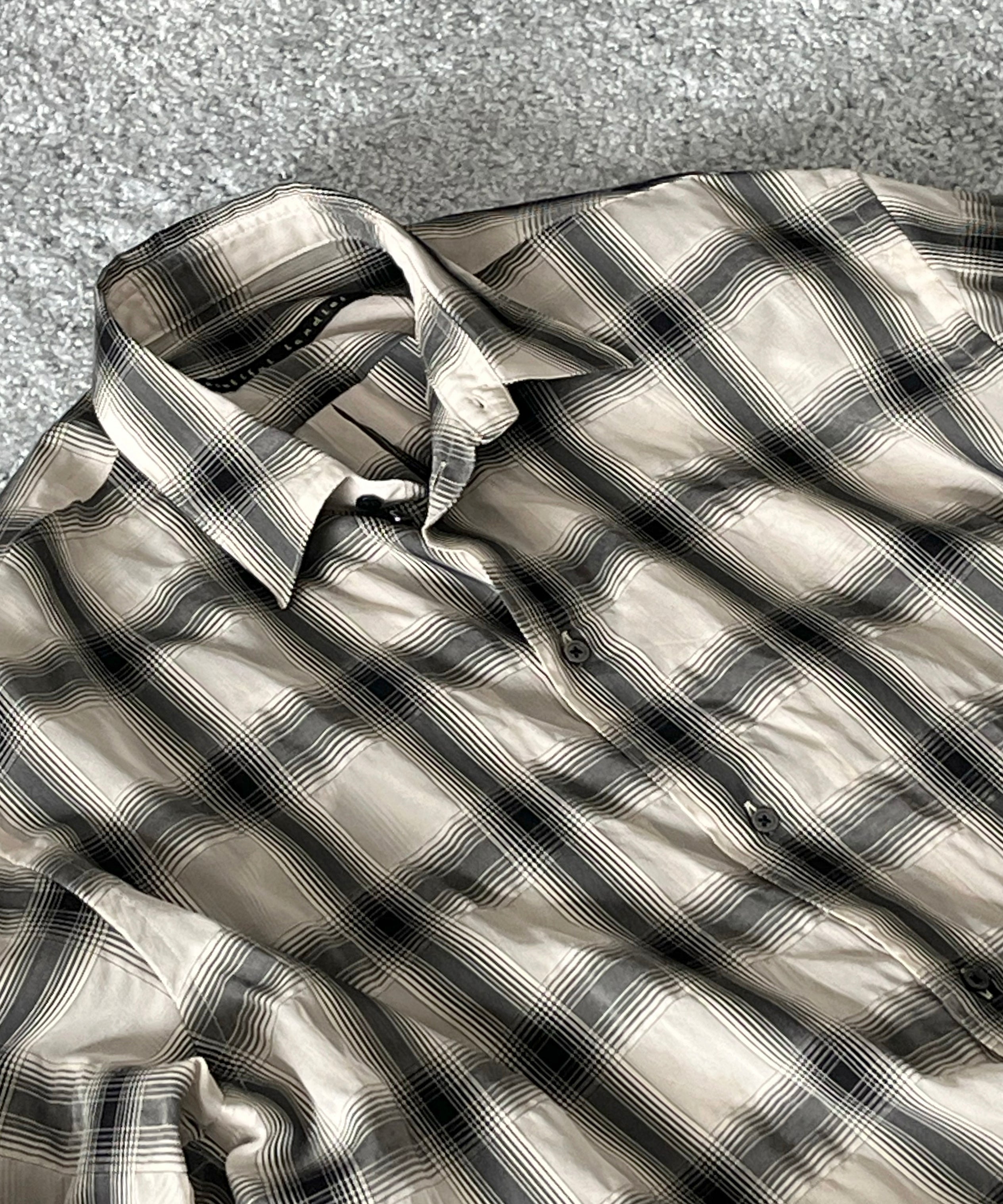my beautiful landlet Sheer check shirt "BEIGE"