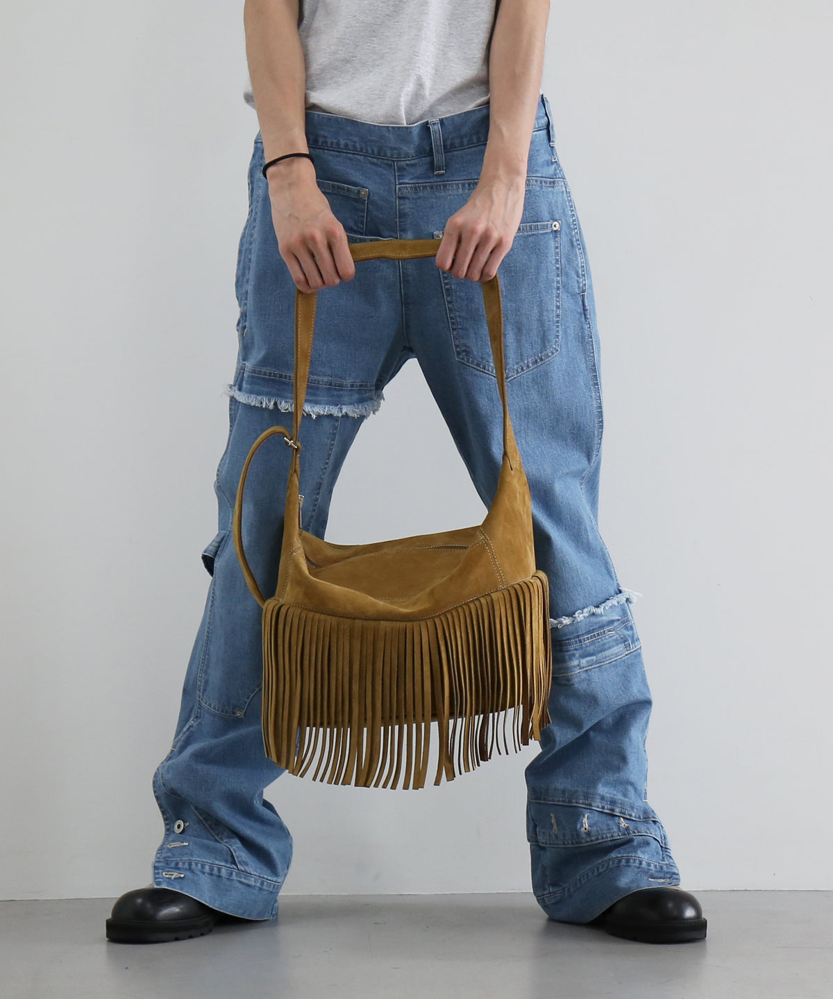 UNUSED Uh0636 leather bag "CAMEL"