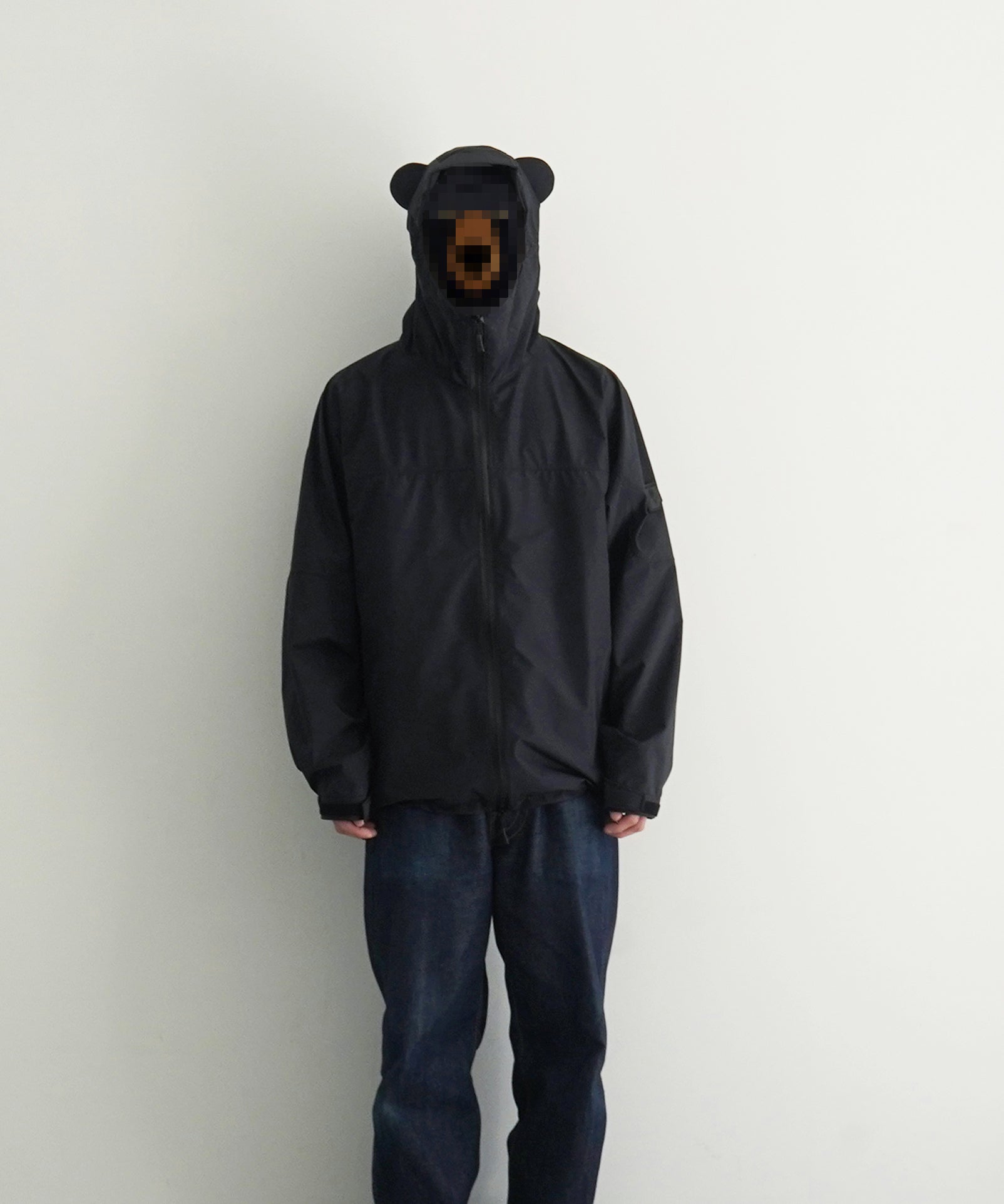 PHINGERIN Cumalice shell jacket resmildiv "A:LIGHT GRAY × BLACK"
