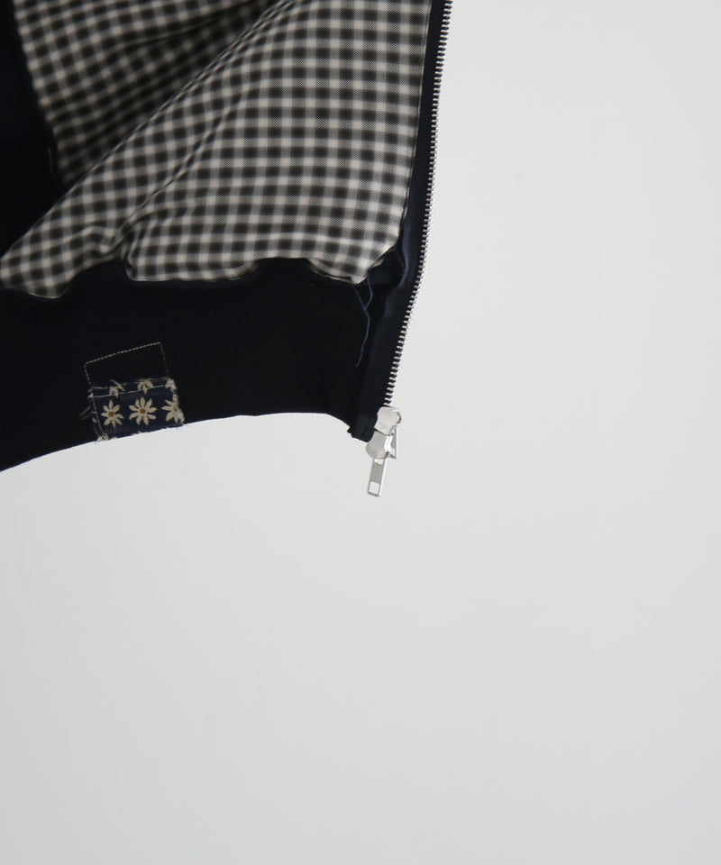 HANNAH CREAK Studded hoodie double zip "DARK BLUE"
