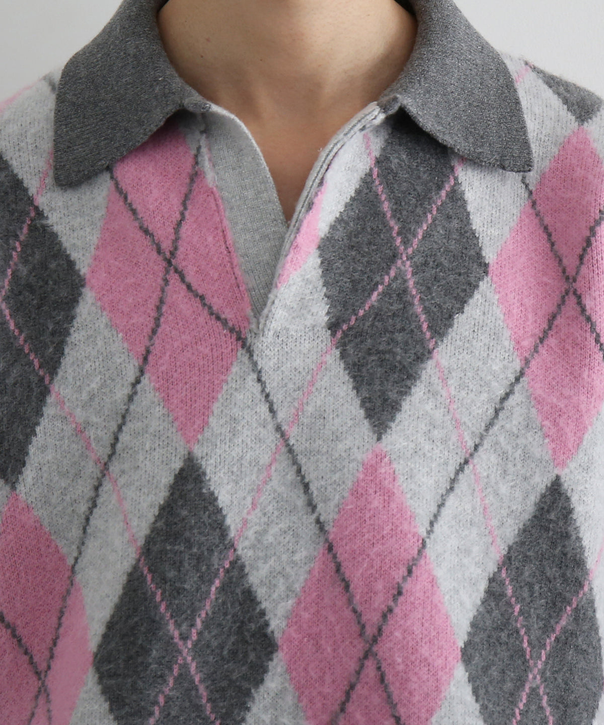 【Pre order】KAIKO Domestic knit polo shirt "FIGURE PINK"