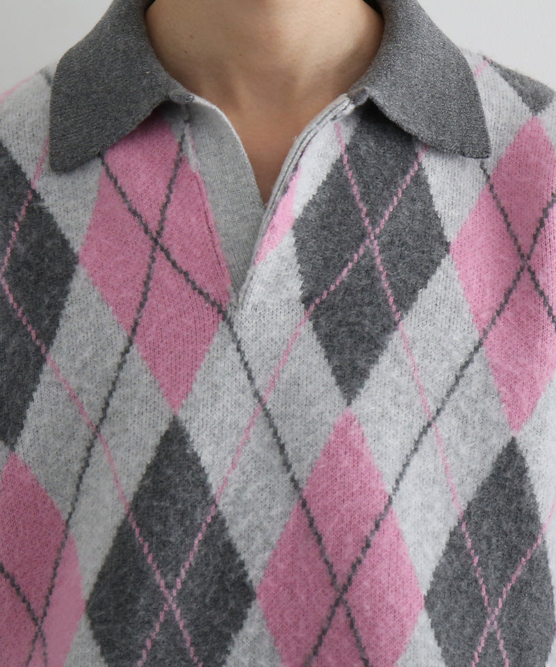 【Pre order】KAIKO Domestic knit polo shirt "FIGURE PINK"