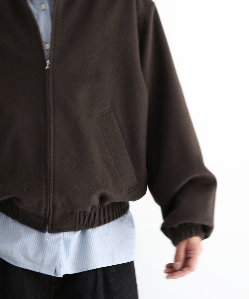 AURALEE Baby camel flannel zip blouson "DARK BROWN"