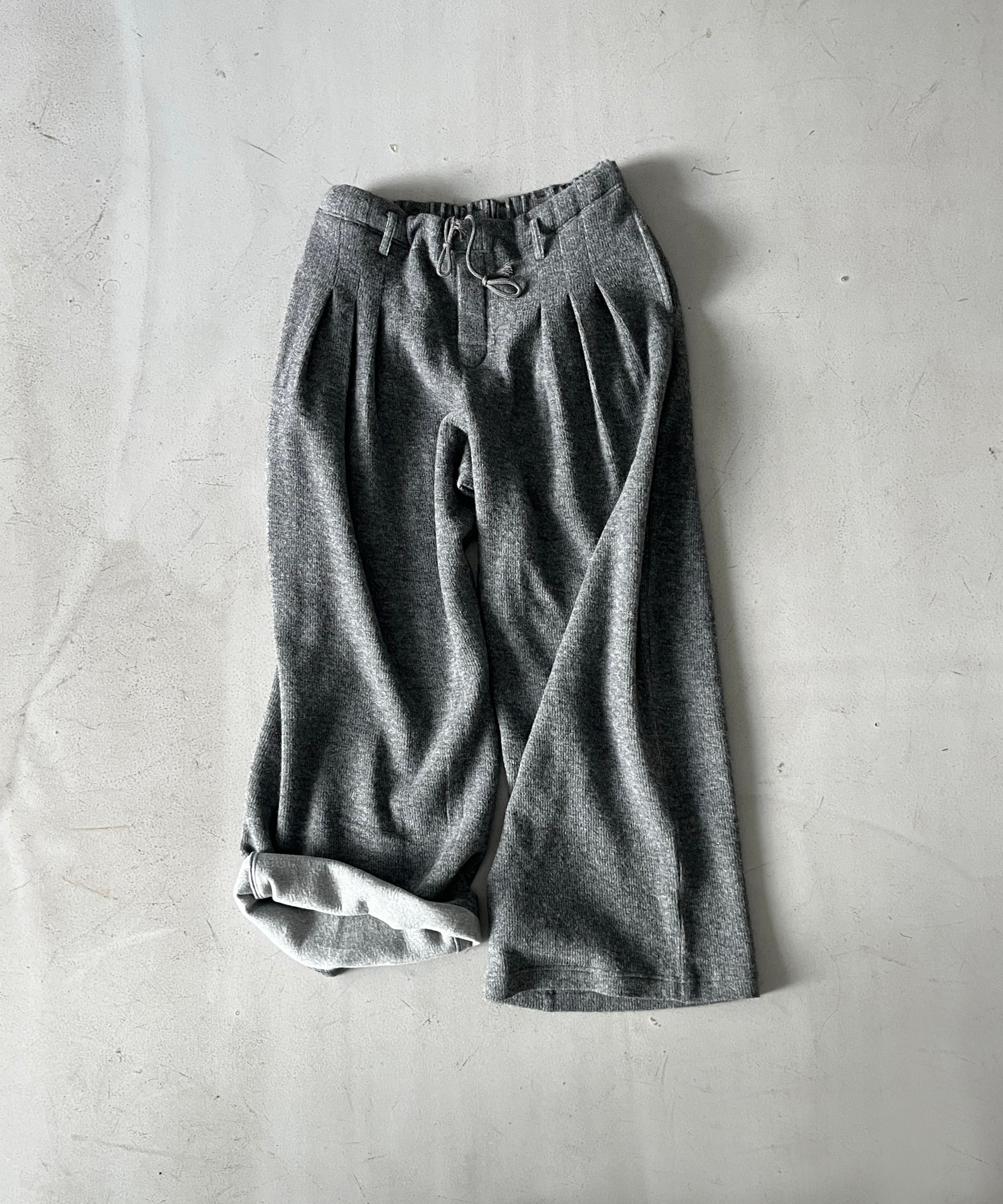 SOSHIOTSUKI Wool double face baggy pants "GREY"