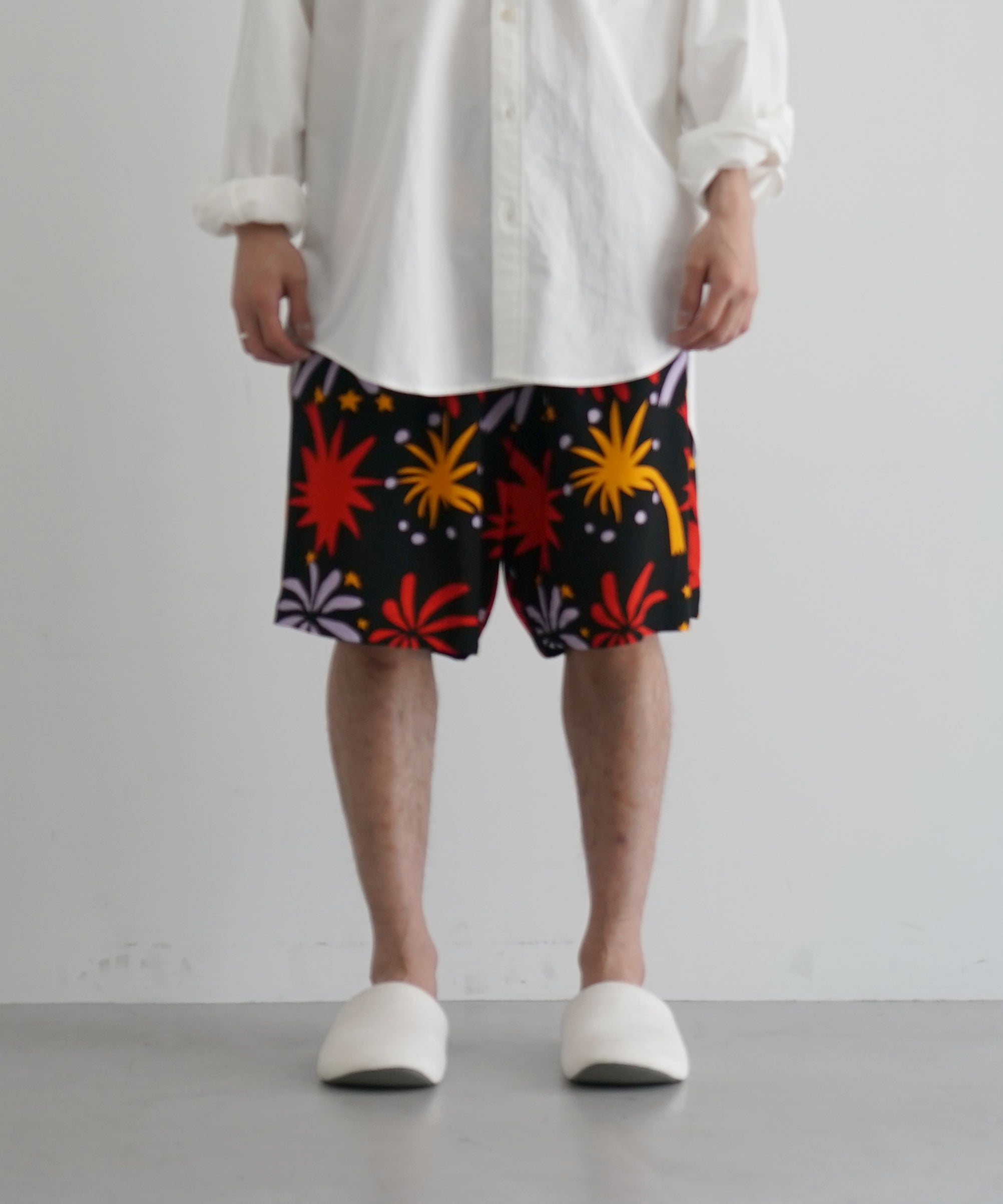 COTTON PAN 花火 レーヨンパンツ "RED"