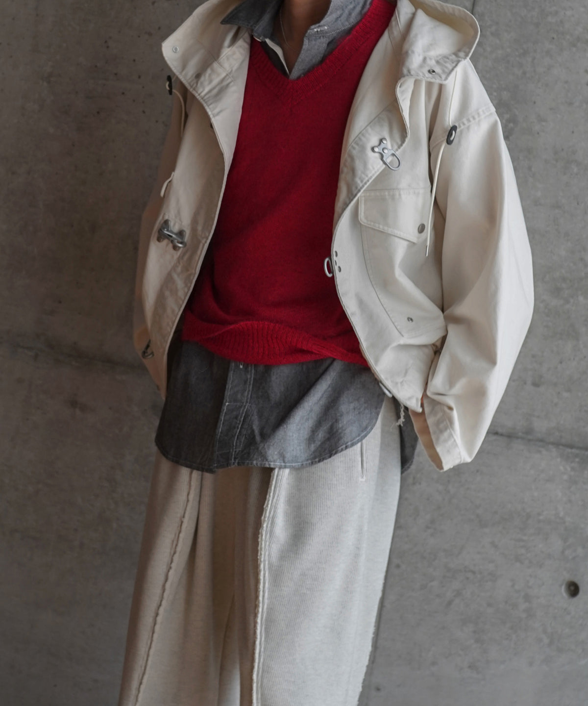 ensou. Fireman parka "A.IVORY"