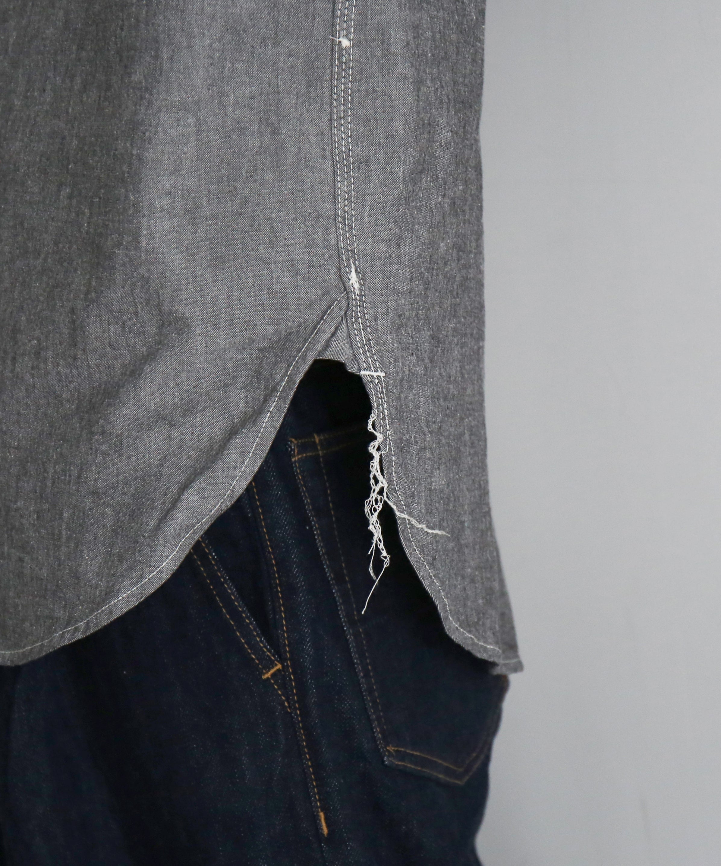 Engineered Garments Work shirt - cotton chambray "GRAY"