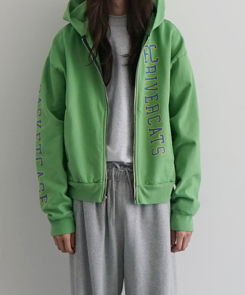 Basketcase River cats, zip hoodie "KELLY GREEN"