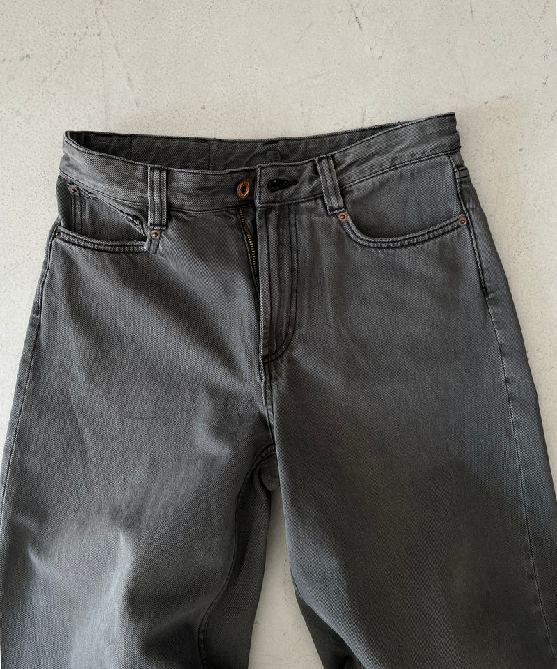 Fax Copy Express Vintage washed brown-black gardener denim pants "GREY" S