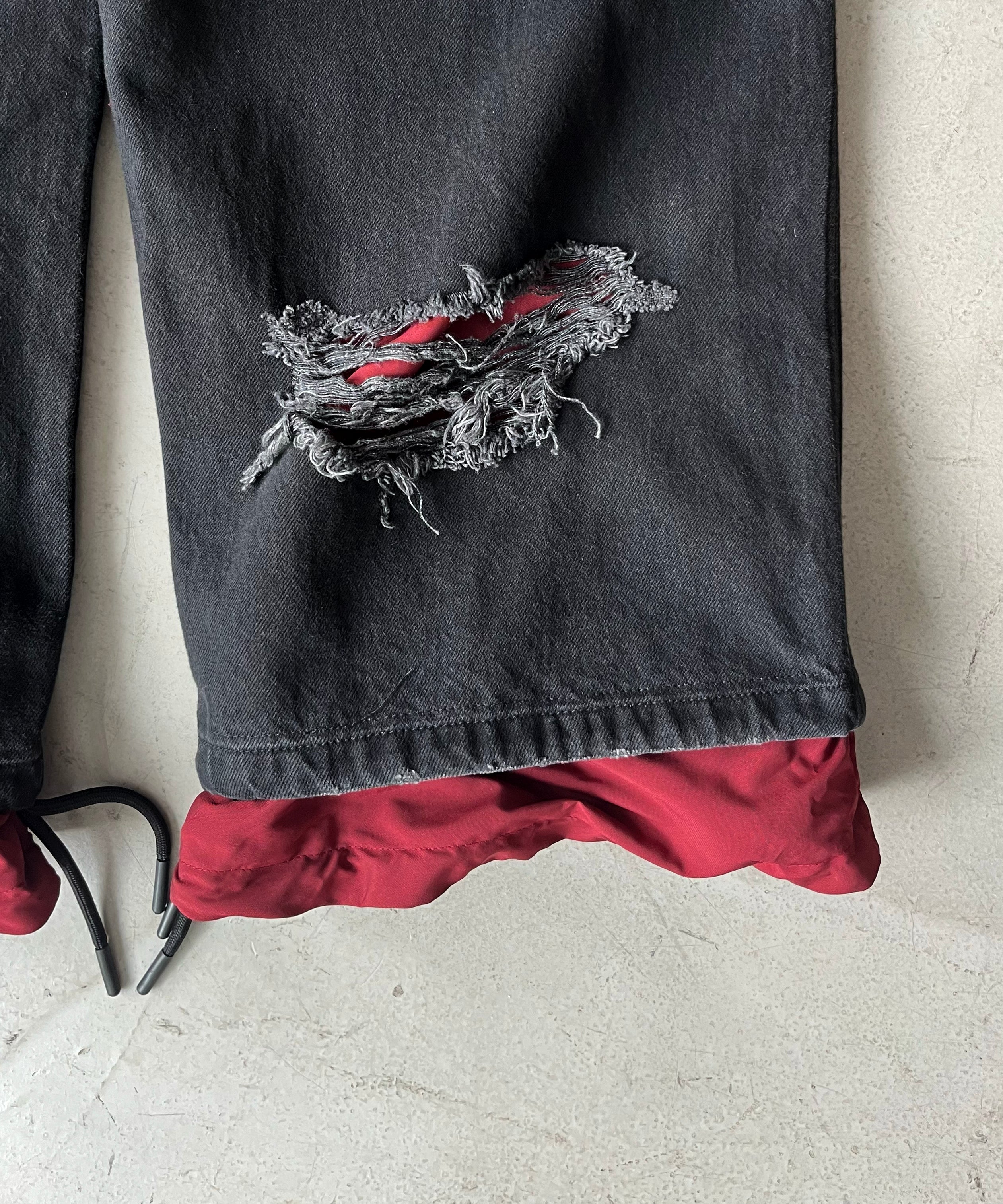 LOADINGROOM Double denim track pants women "BLACK"