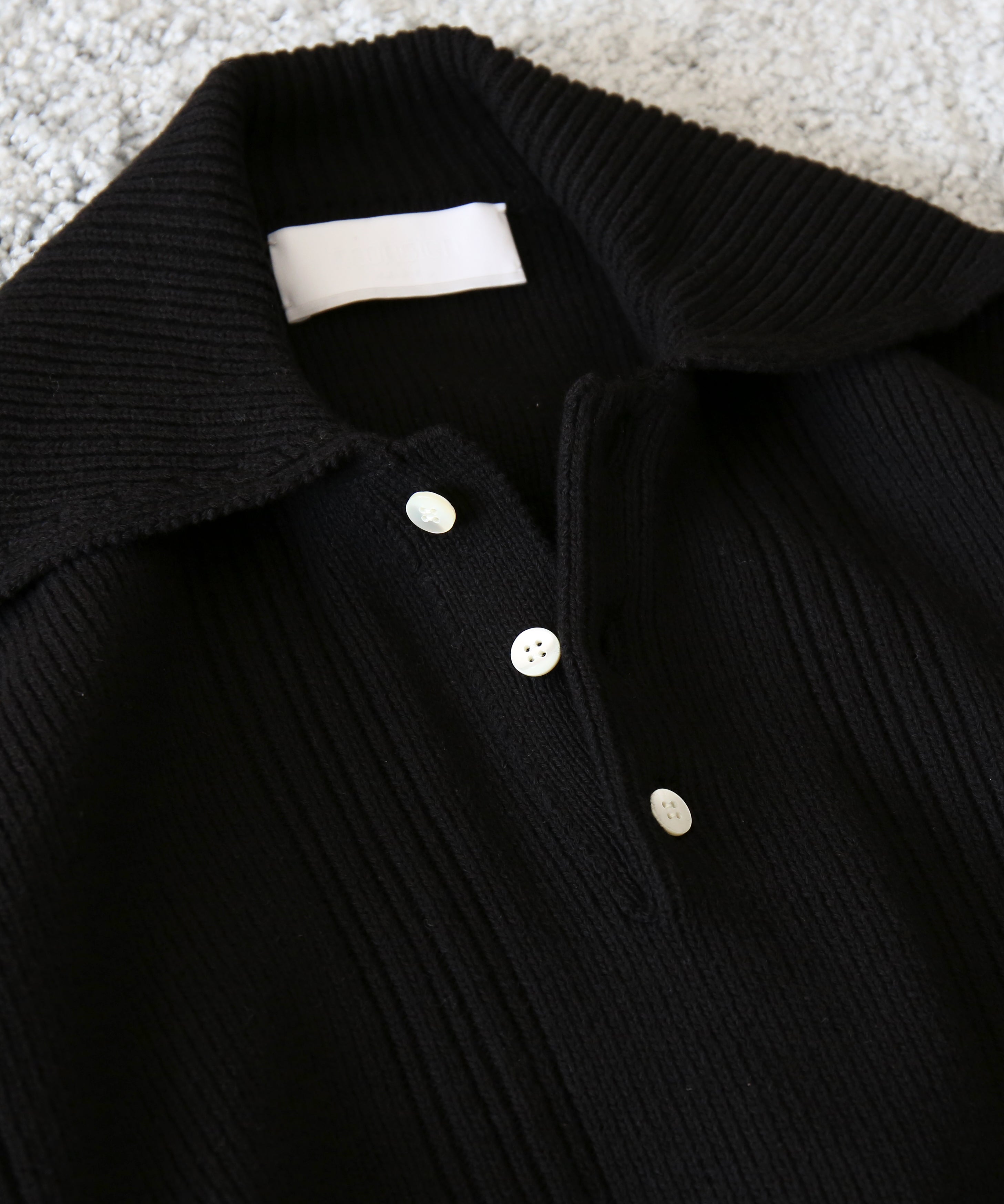 NEONSIGN Drop needle polo (ls) "BLACK"