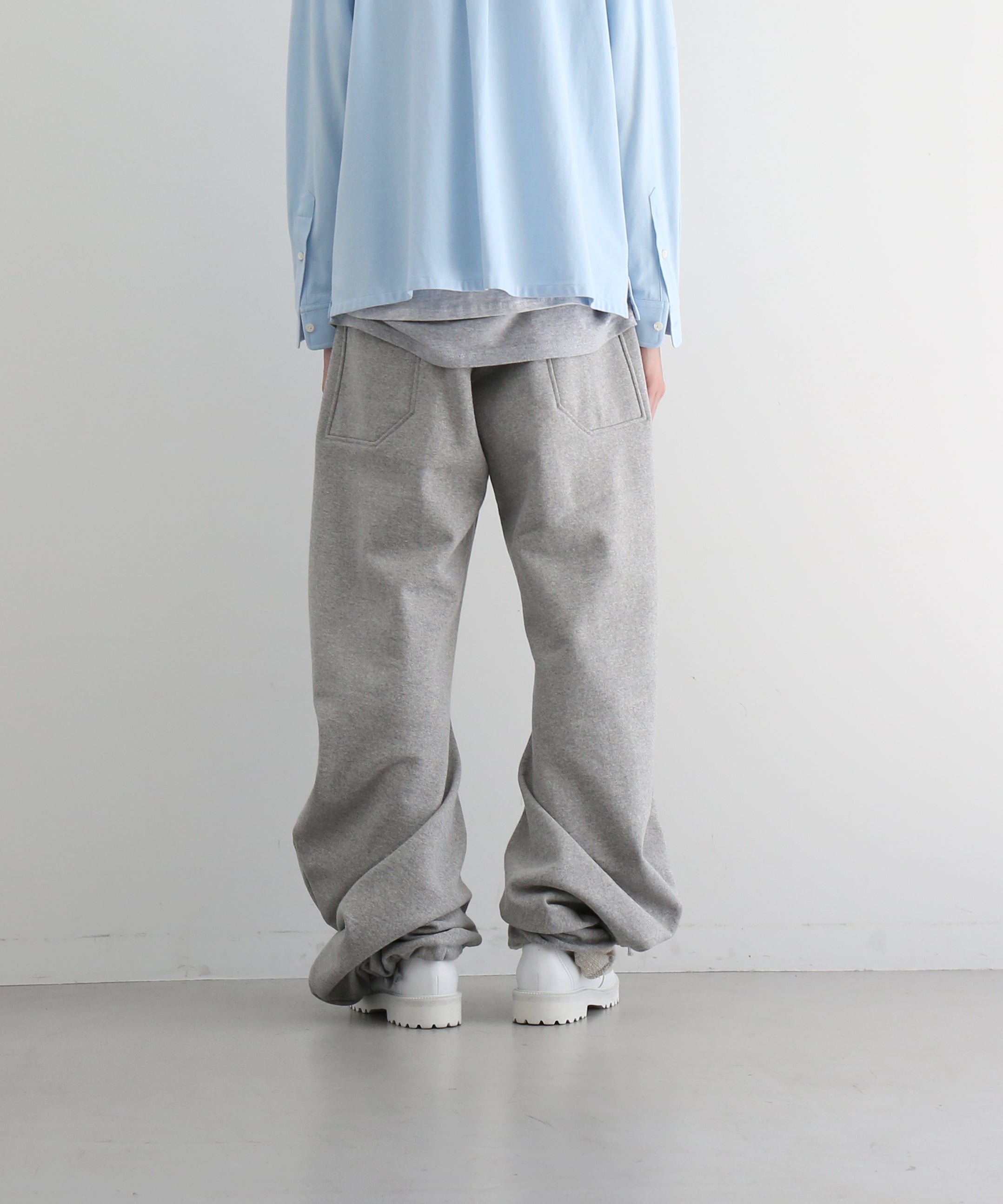 OPPOSE DUALITY Twist sweat pants "LIGHT GRAY"
