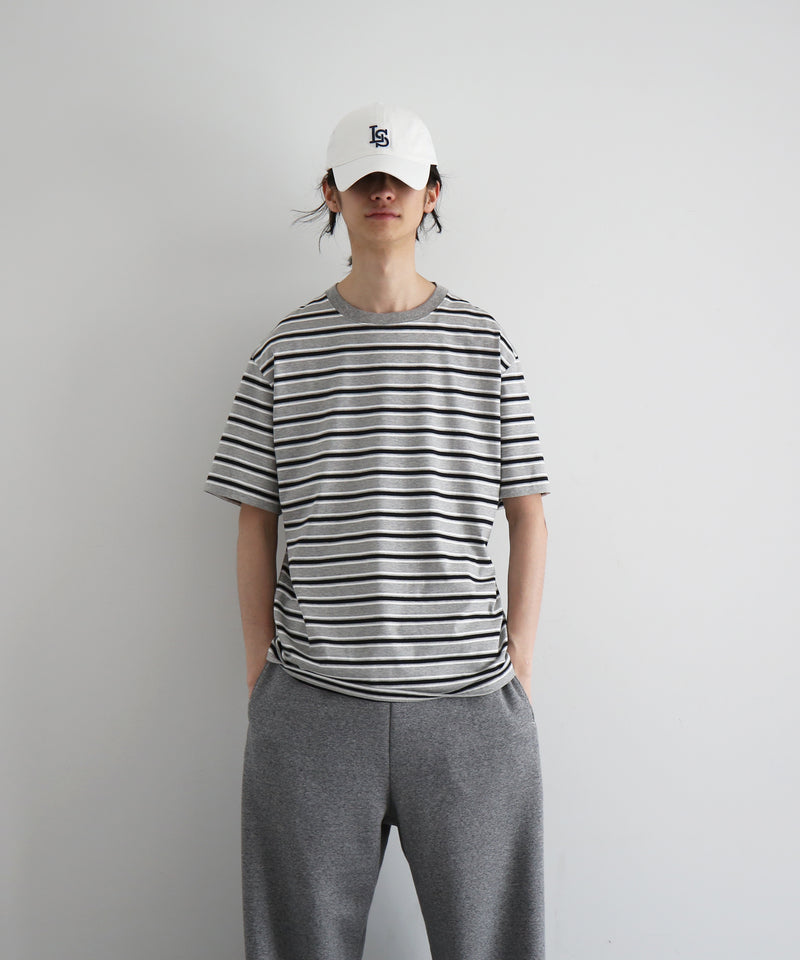 KAIKO C neck border t-shirts "RED"