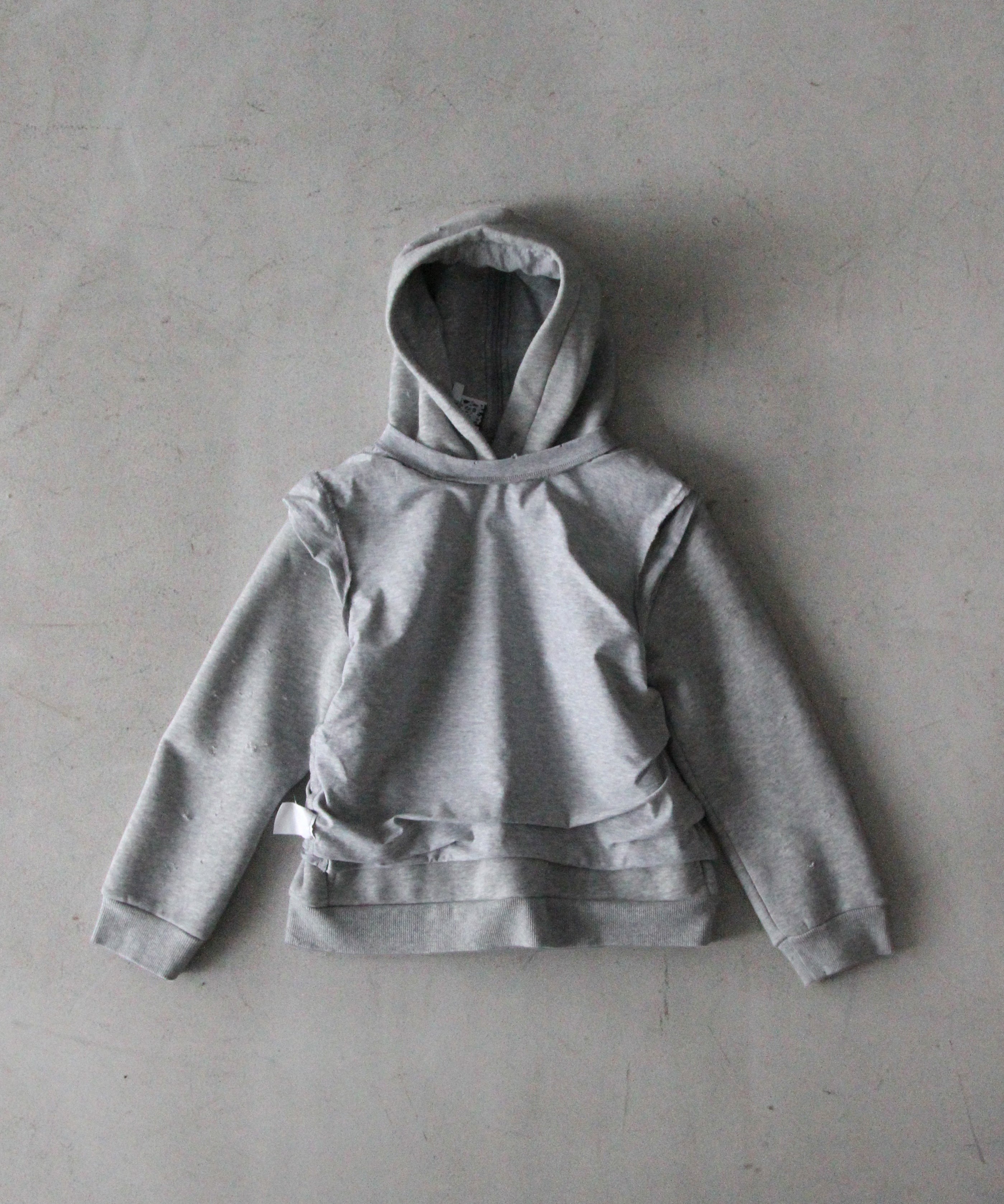 NATASHA ZINKO Multi layer t-shirt hoodie "GREY"
