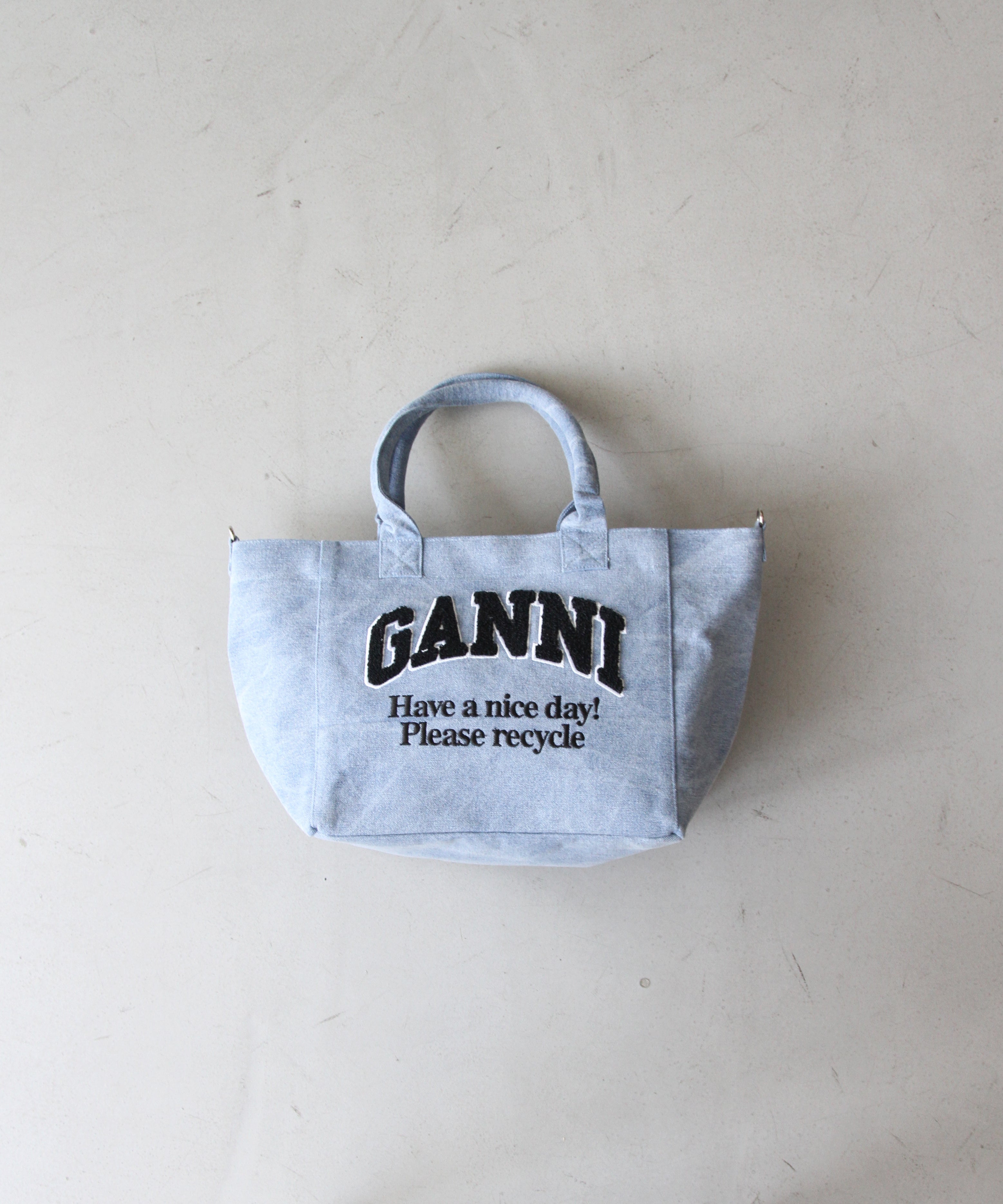 GANNI Small Easy Shopper "WASHED LIGHT BLUE"