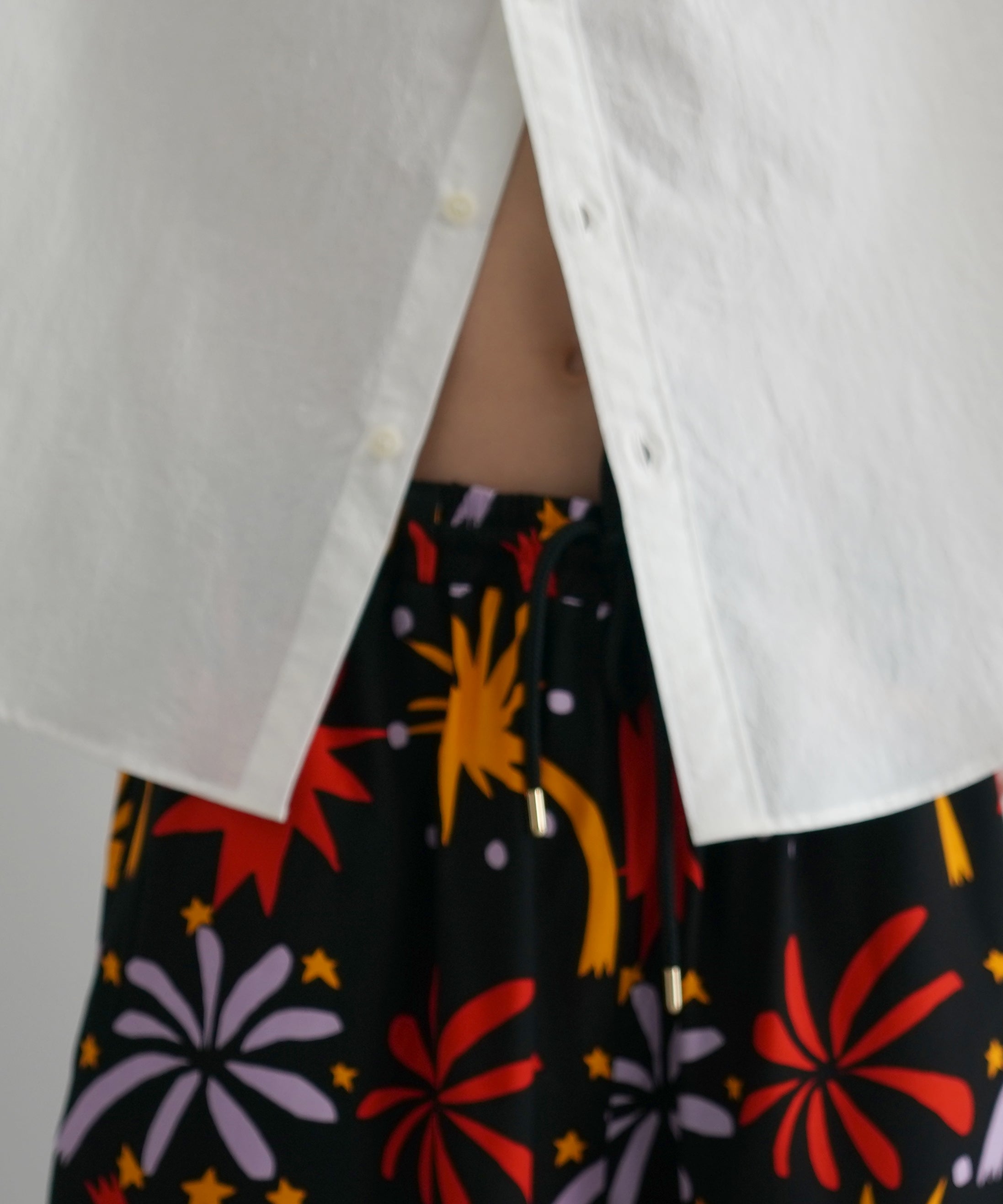 COTTON PAN 花火 レーヨンパンツ "RED"