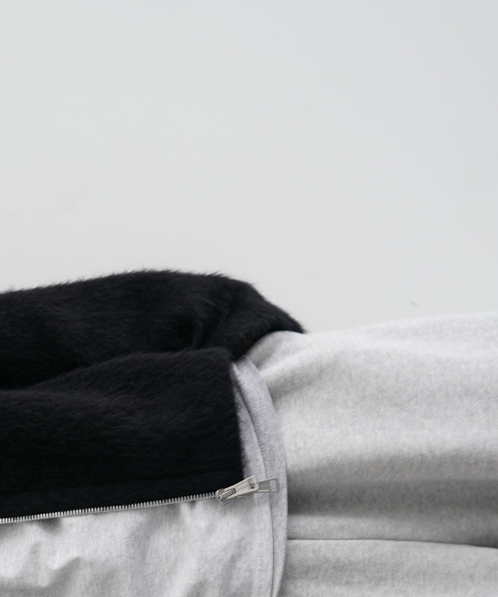 OUR LEGACY Full zip hood "BLACK HAIRY WOOL"