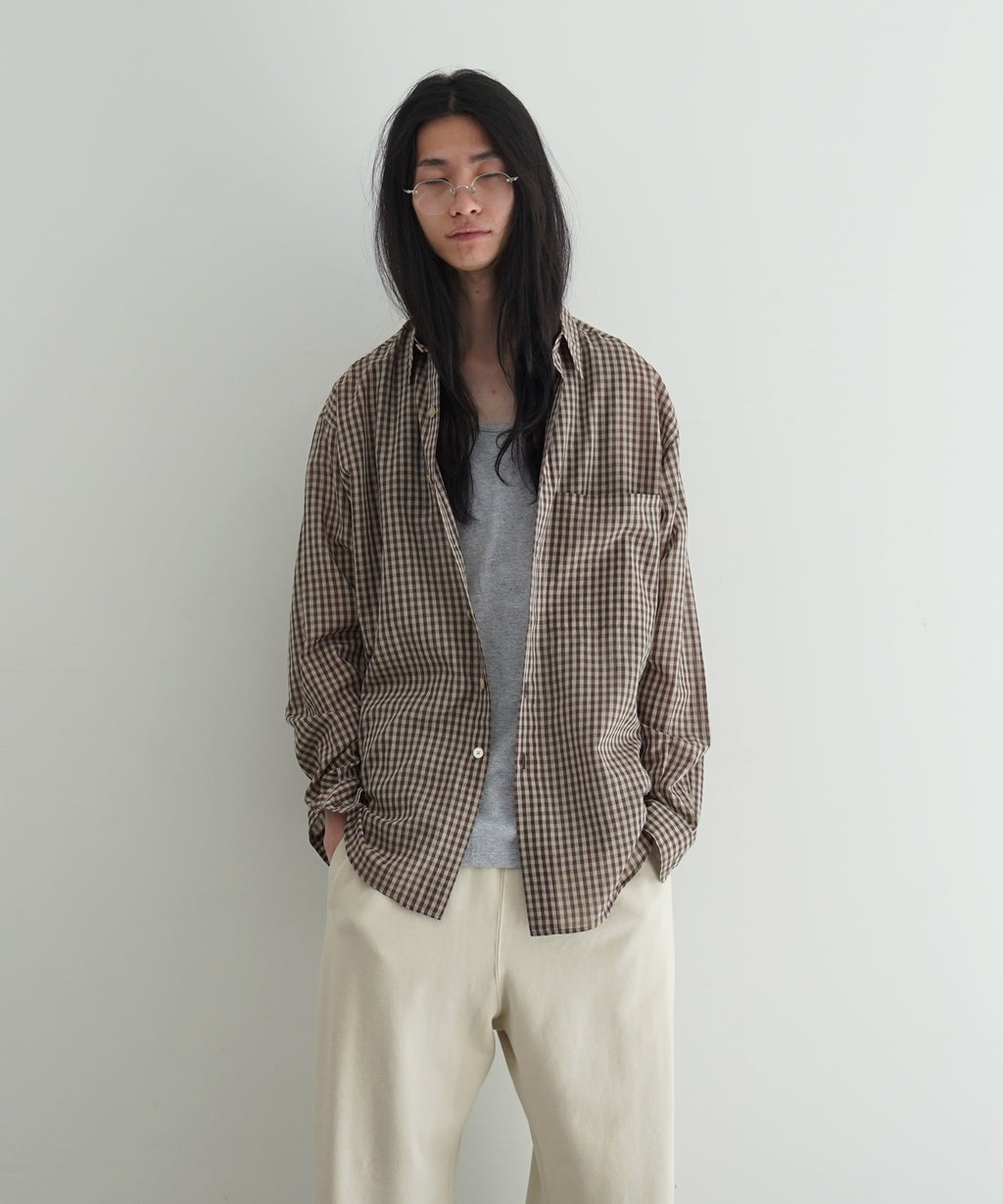 AIRY LIGHT COTTON CHECK BIG SHIRT 3 