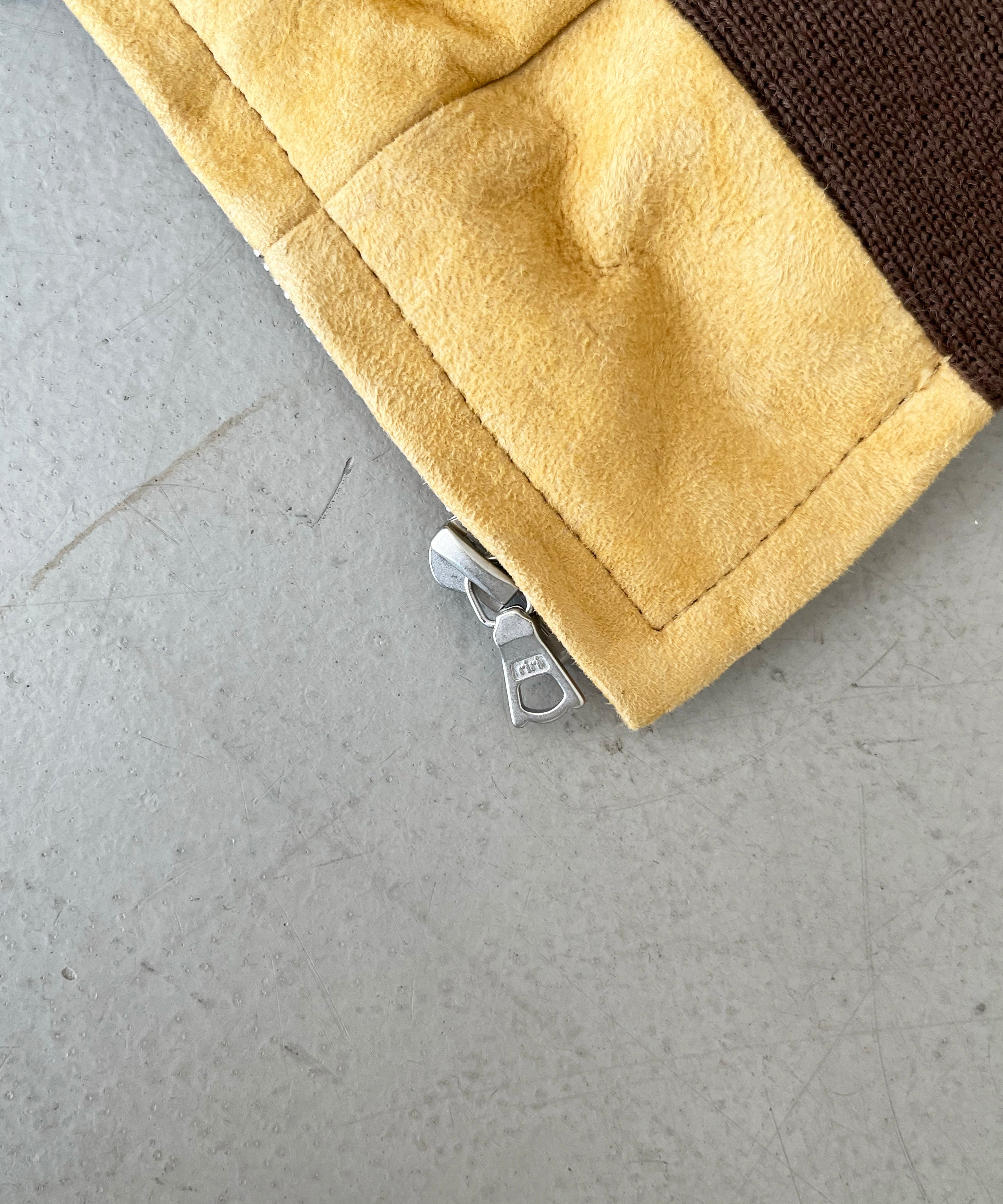 AURALEE Goat suede zip blouson "DUSTY YELLOW"