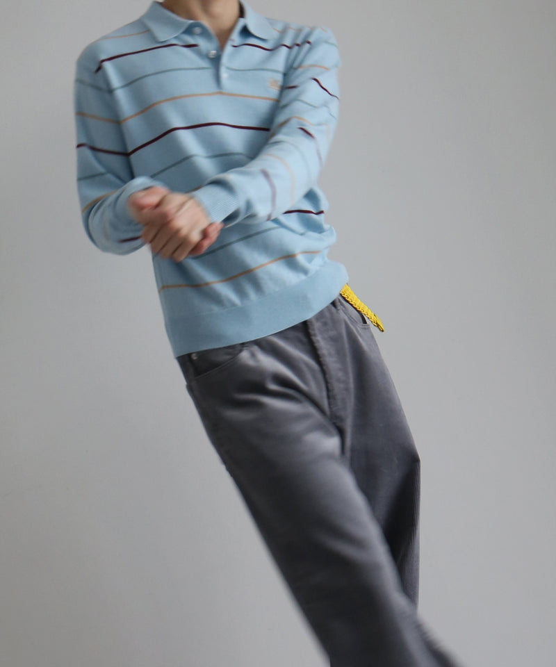 Whimsy Grandpa knit polo "LIGHT BLUE"