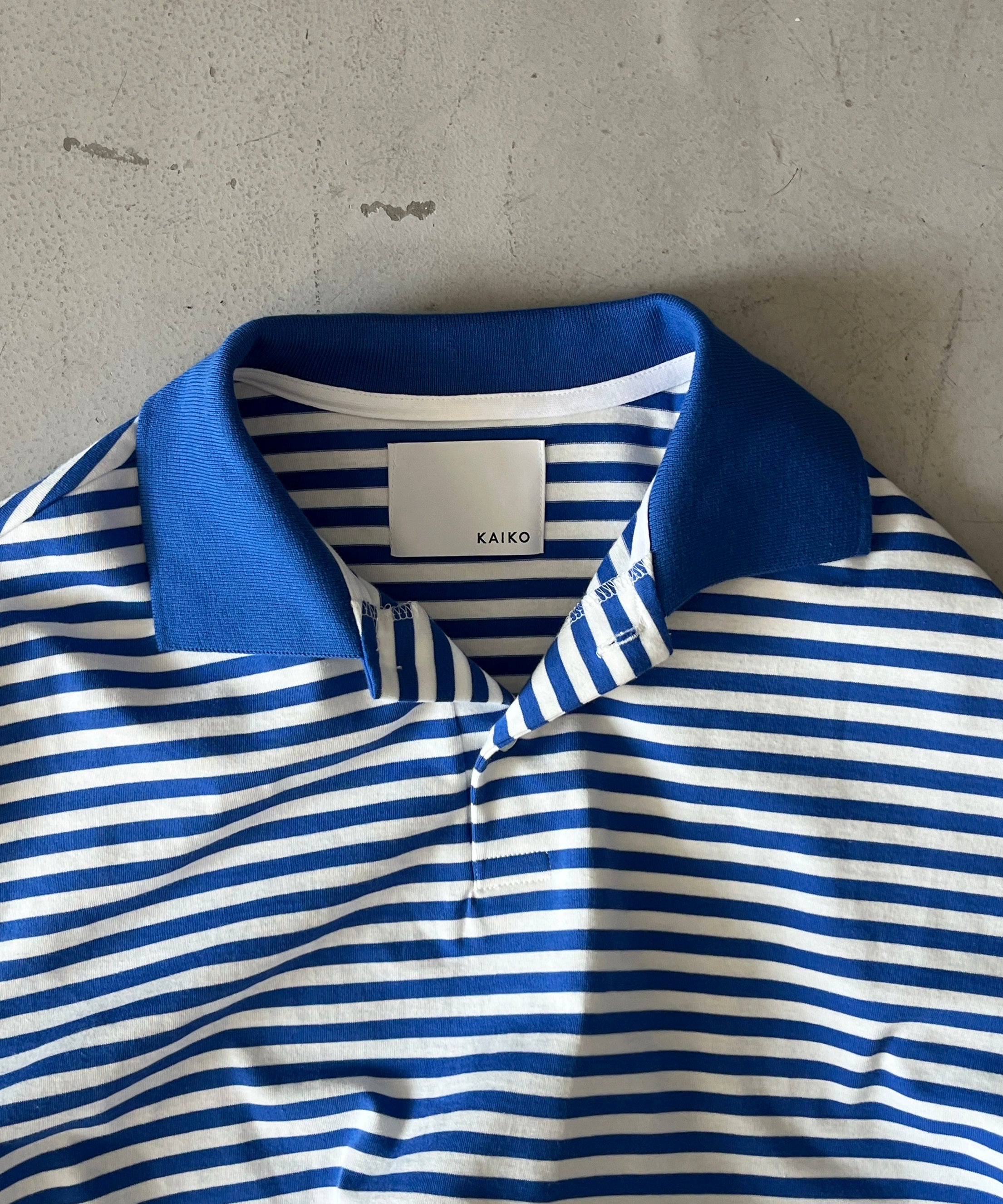 KAIKO Long sleeve border polo shirt "BLUE"