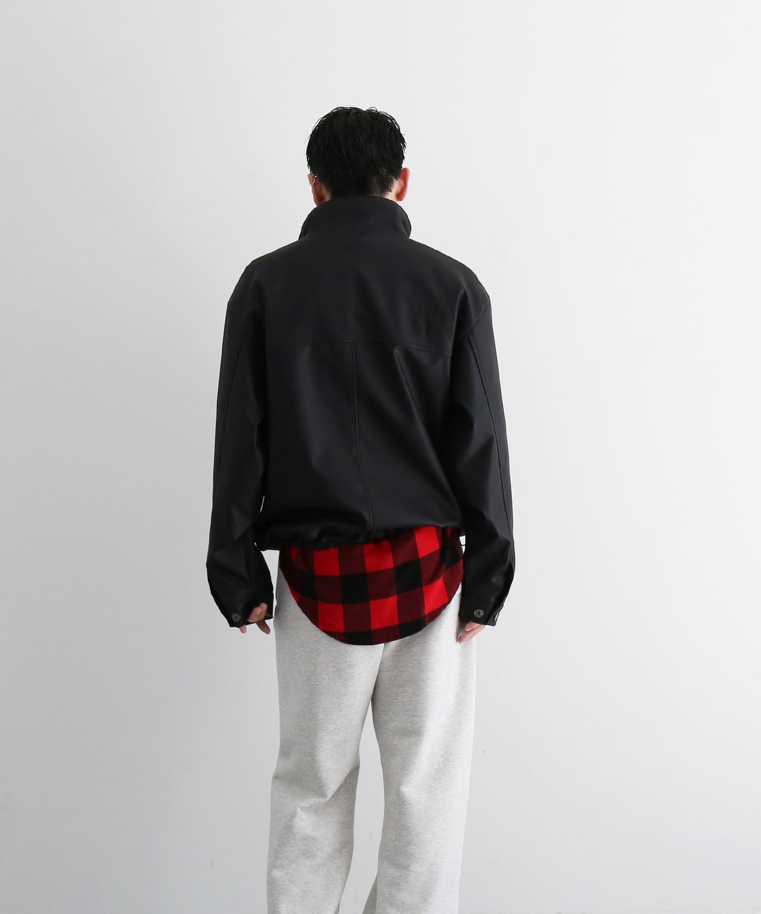 Evisen Skateboardsゑ Stand collar leather jacket "BLACK"