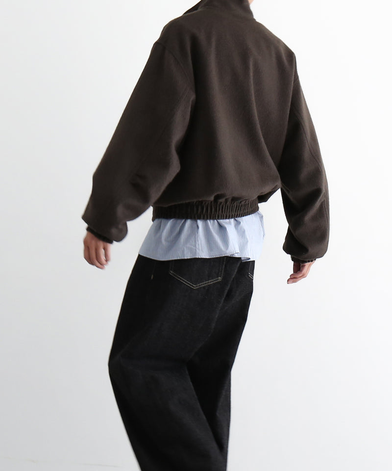 AURALEE Baby camel flannel zip blouson "DARK BROWN"