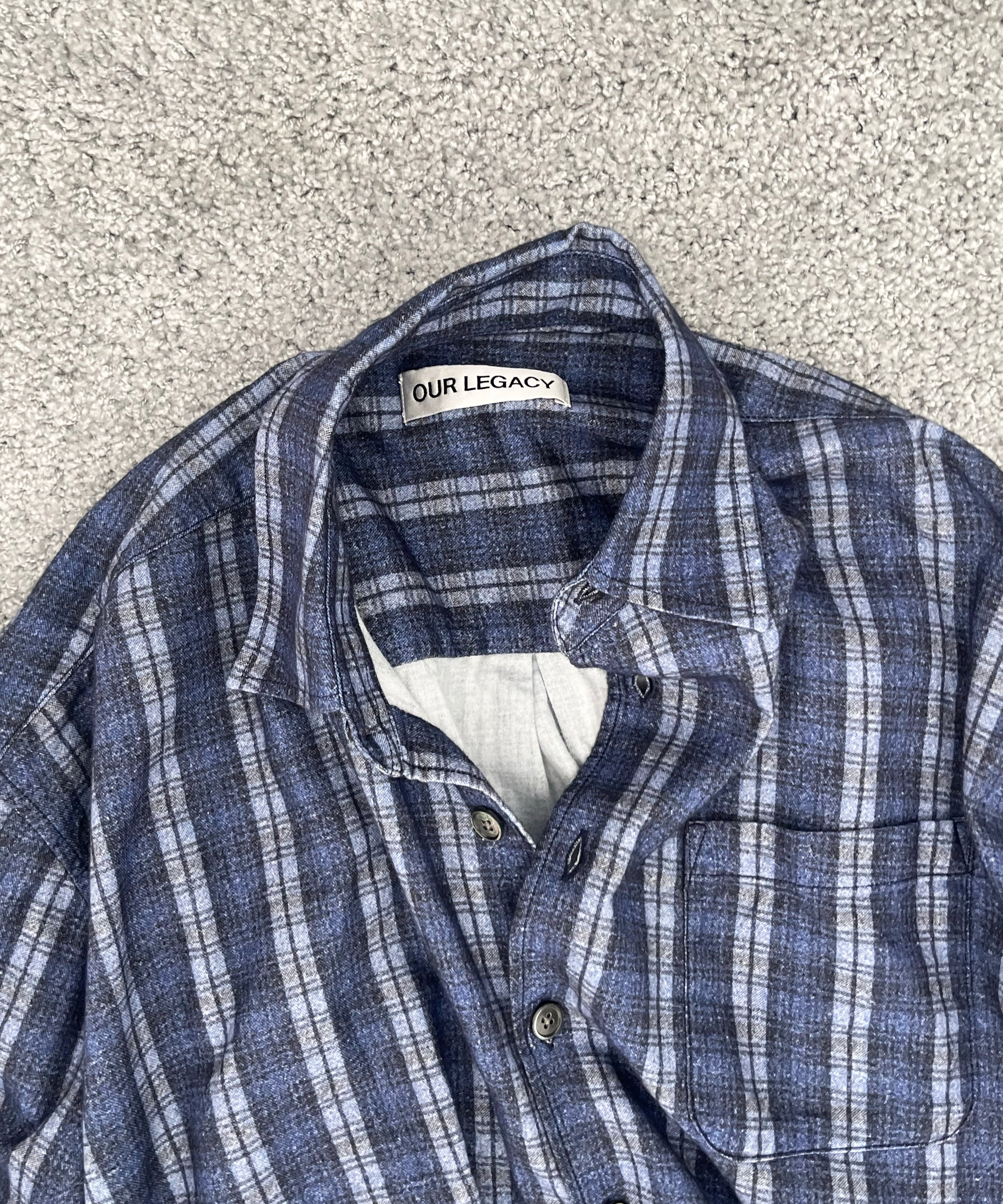 OUR LEGACY Borrowed shirt "CHECK PLEASE PRINT"