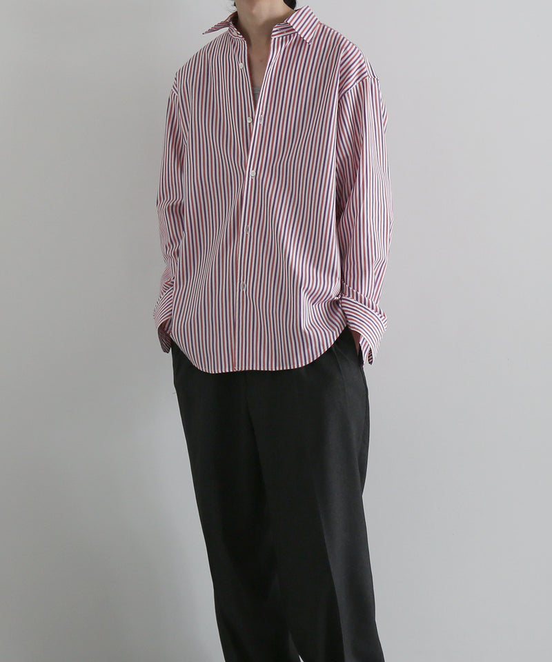OLD FOLK HOUSE Banshu-ori classic shirt - vintage fabric "BLACK BLUE PLAID"