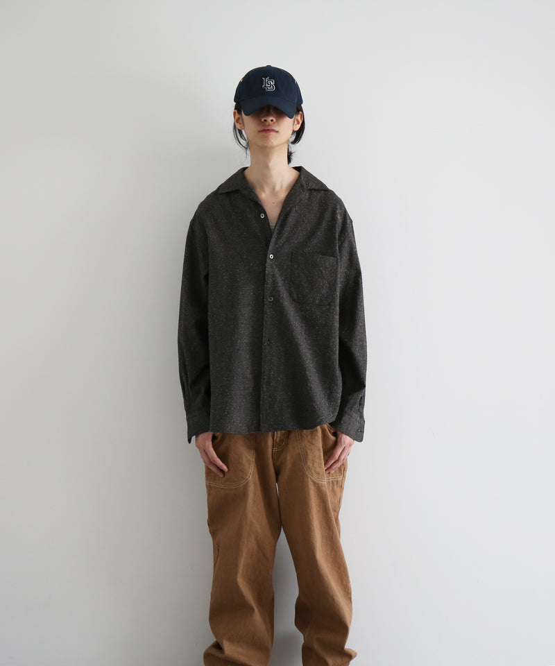URU Italian collar l/s shirts b "BLACK"