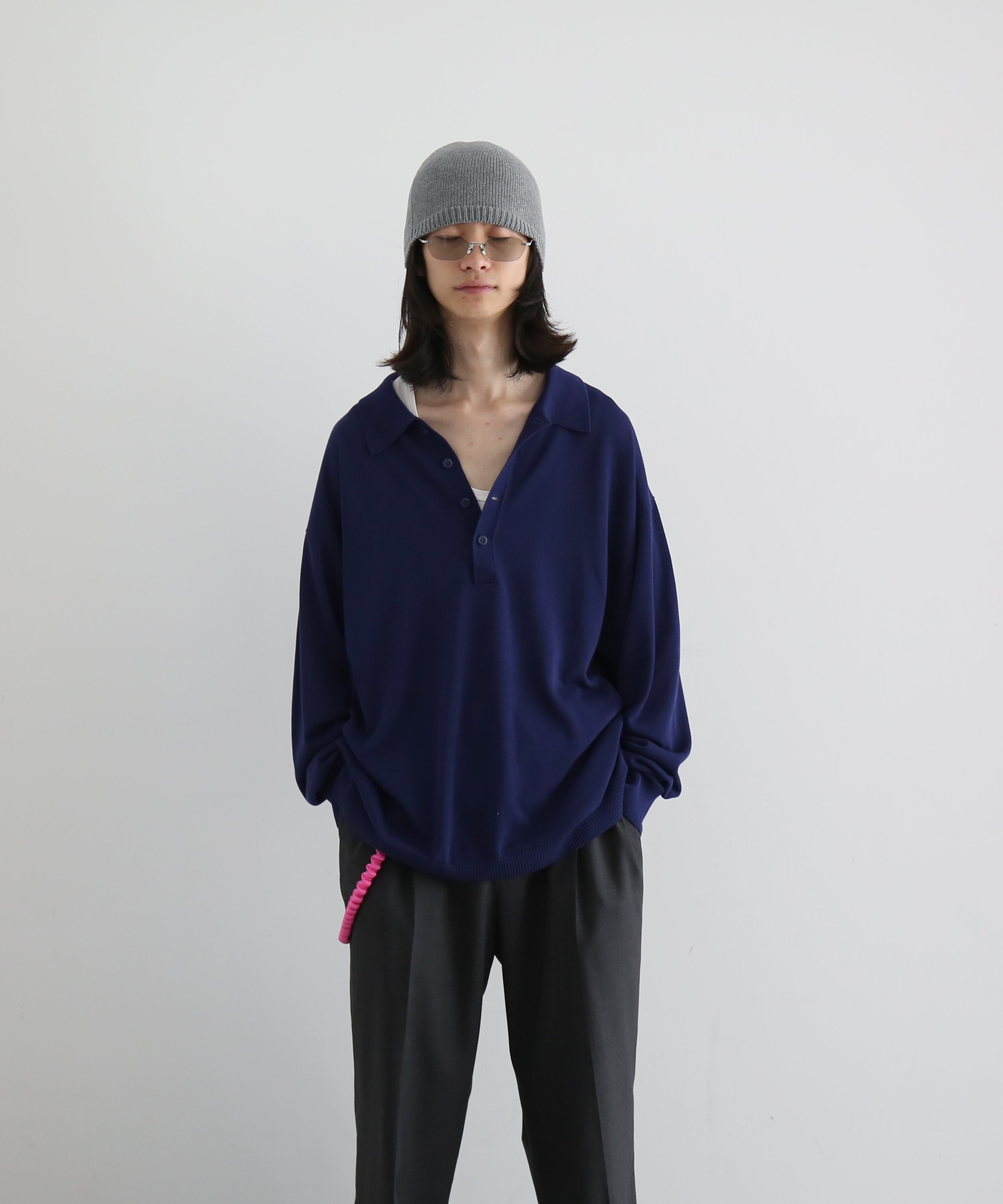 【EXCLUSIVE】crepuscule L/s polo "BLUE"